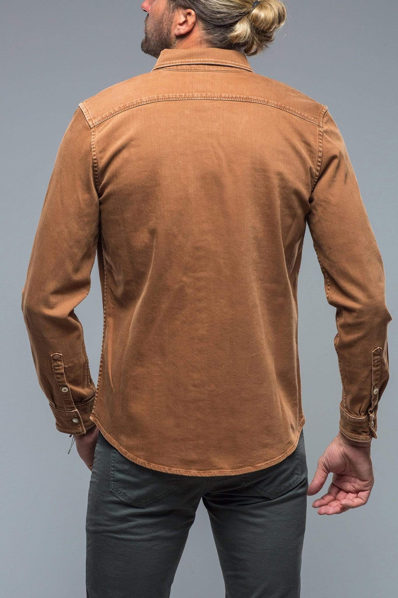 Ranger Colored Denim Snap Shirt In Stoned Ruggine - AXEL'S