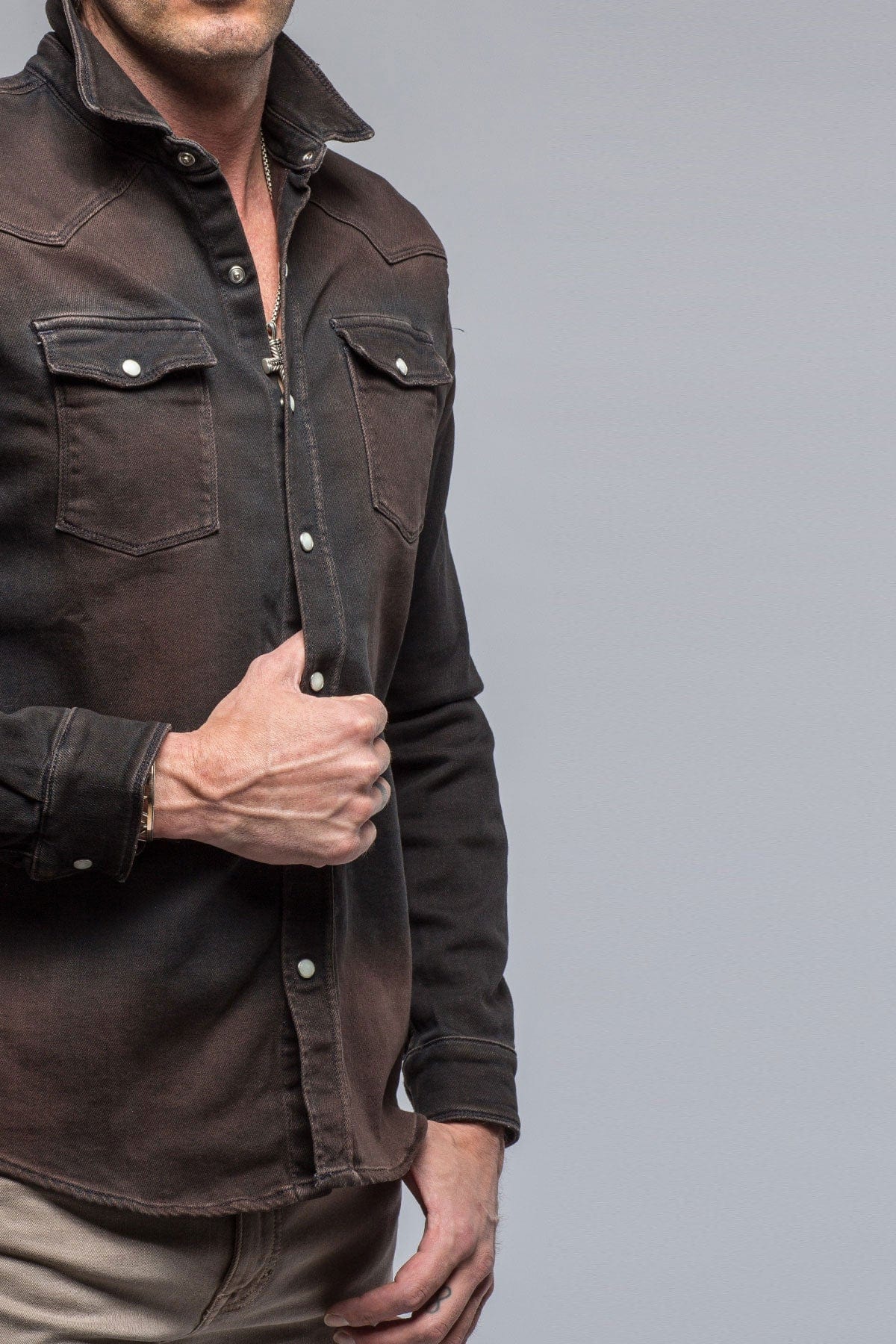 Roper Over-Dyed Western Snap Shirt In Wenge - AXEL'S
