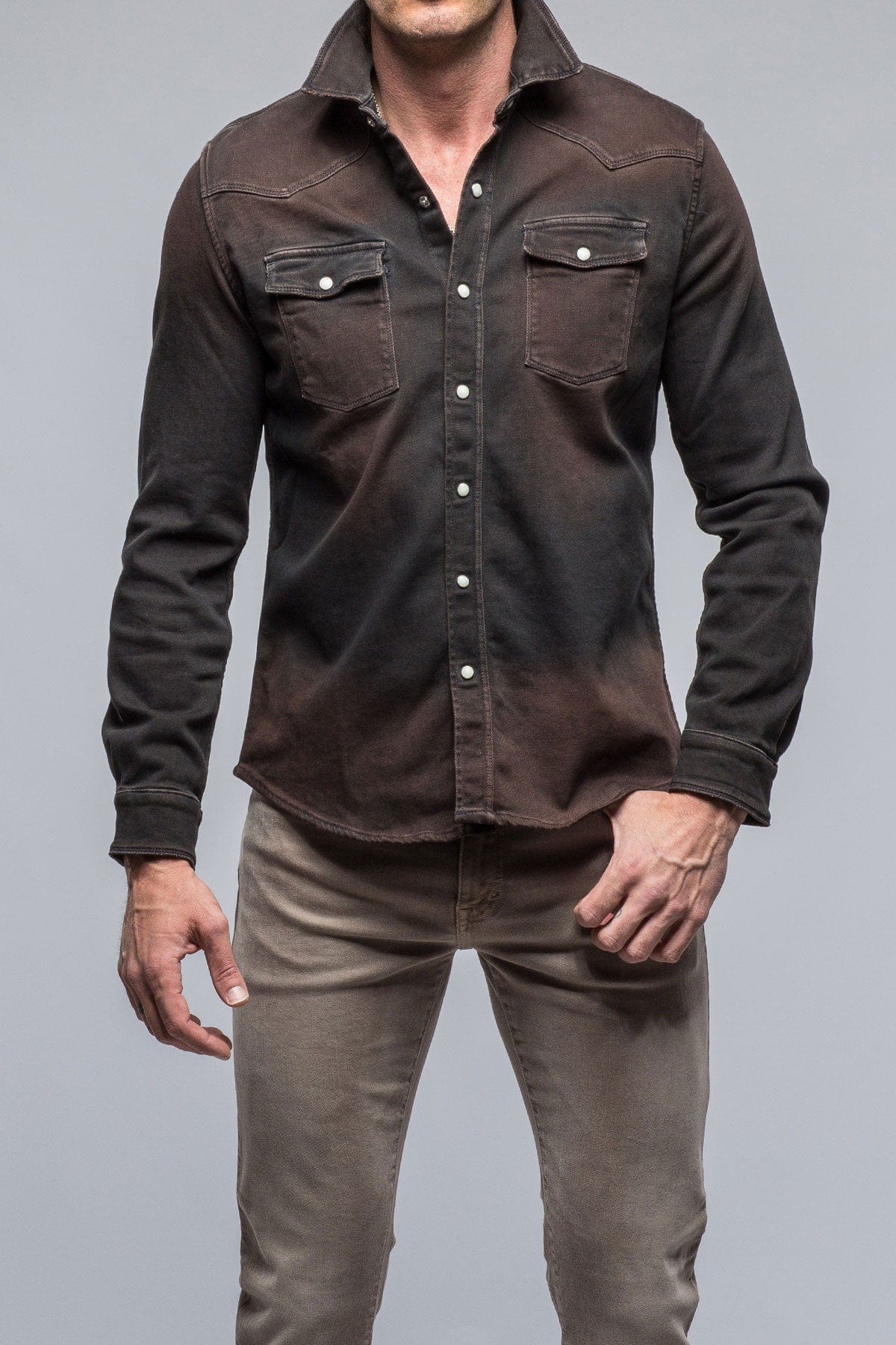 Roper Over-Dyed Western Snap Shirt In Wenge - AXEL'S