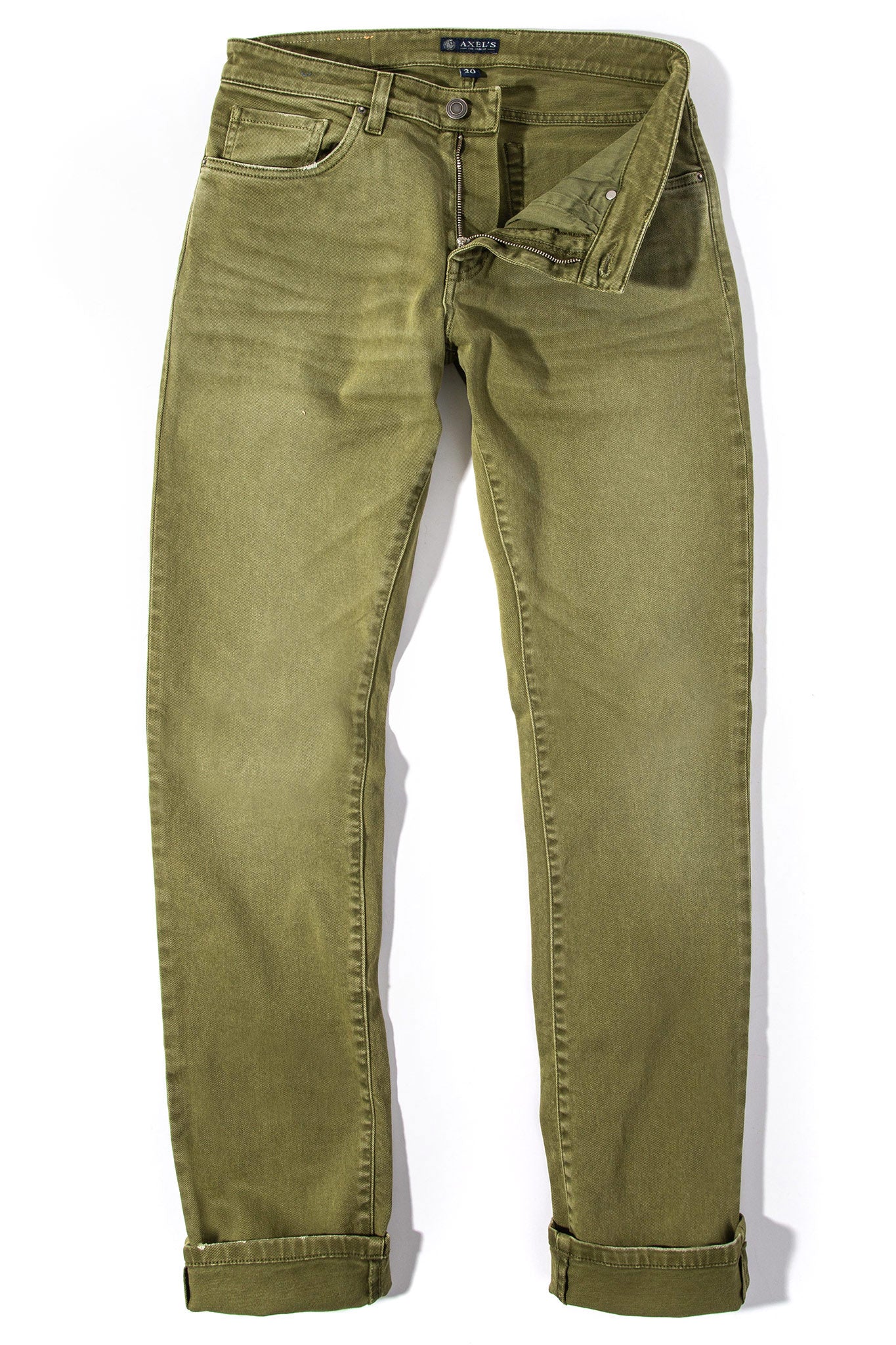 Axels Premium Denim | Silverton Colored Denim In Avocado | Mens - Pants - 5 Pocket