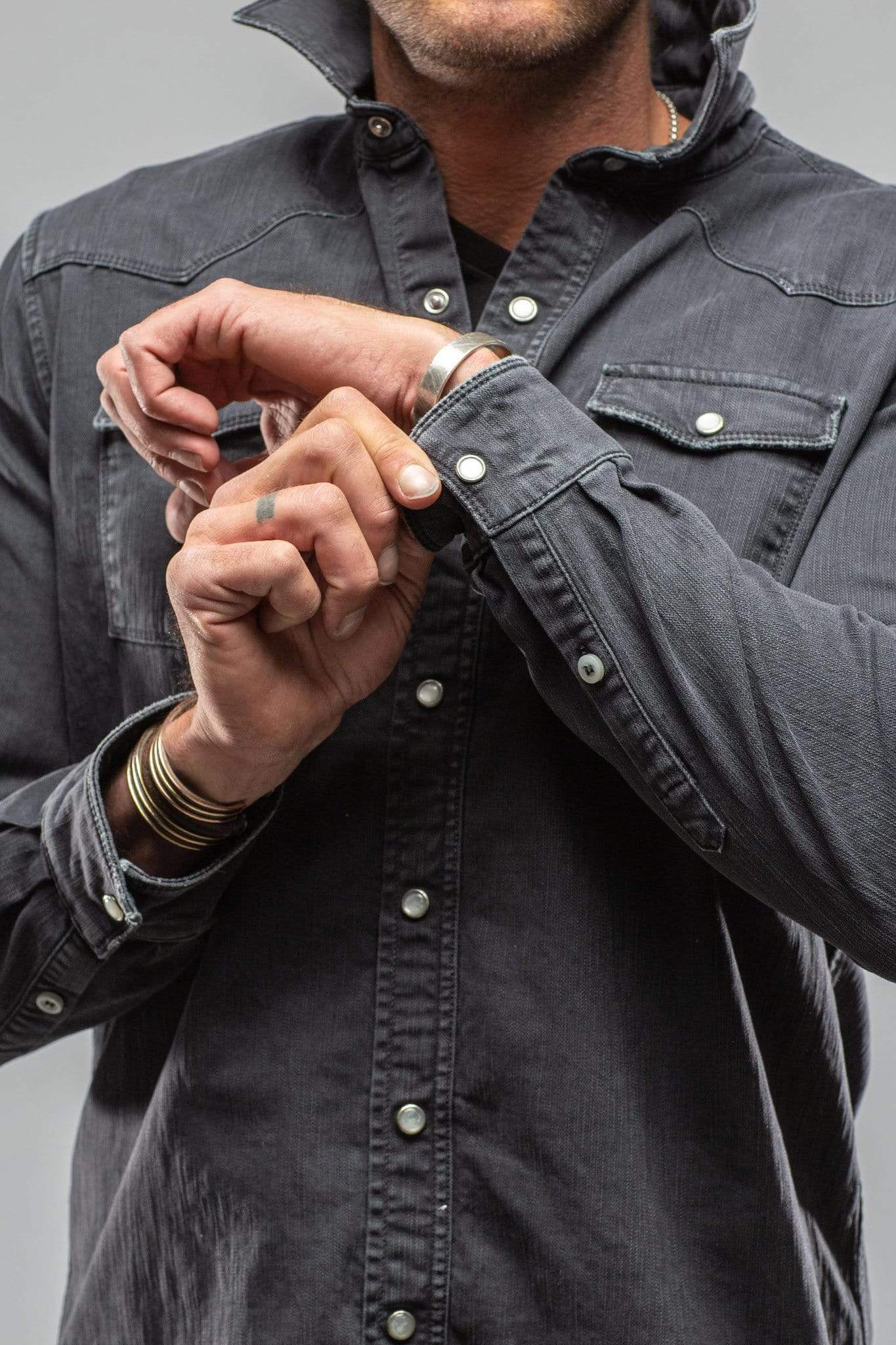 Silverton Denim Snap Overshirt In Midnight - AXEL'S