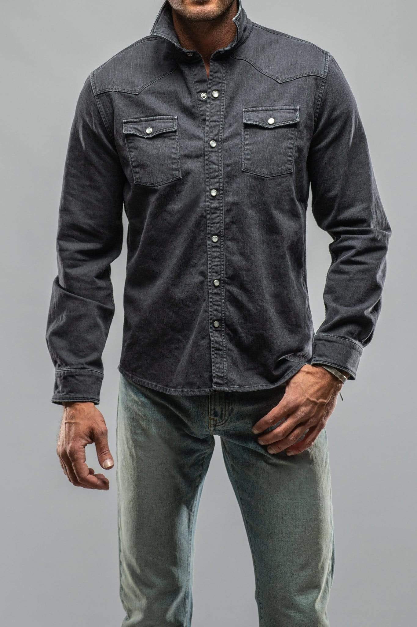 Silverton Denim Snap Overshirt In Midnight - AXEL'S