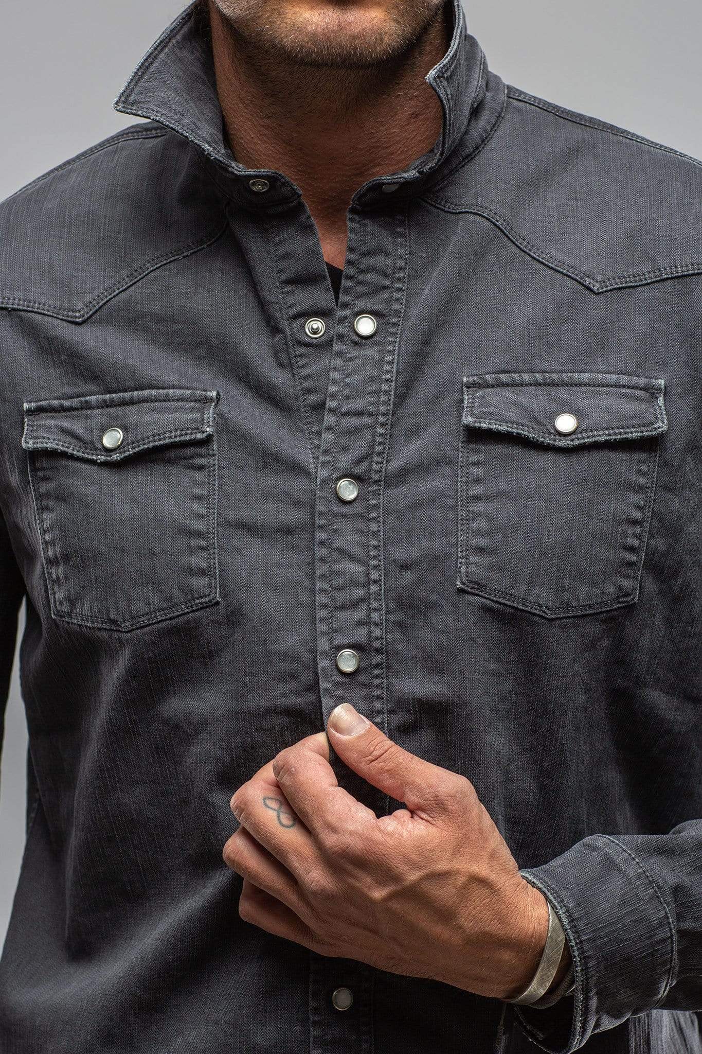 Silverton Denim Snap Overshirt In Midnight - AXEL'S