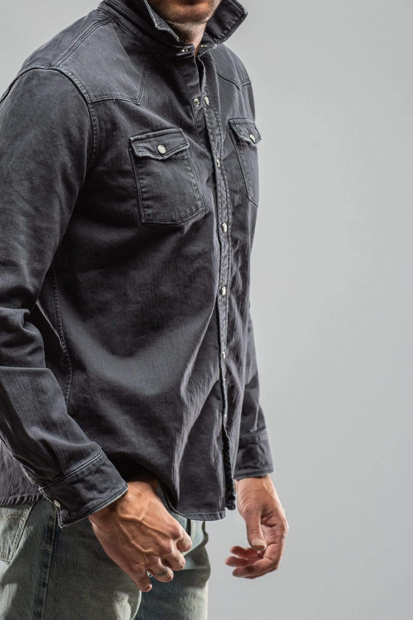 Silverton Denim Snap Overshirt In Midnight - AXEL'S