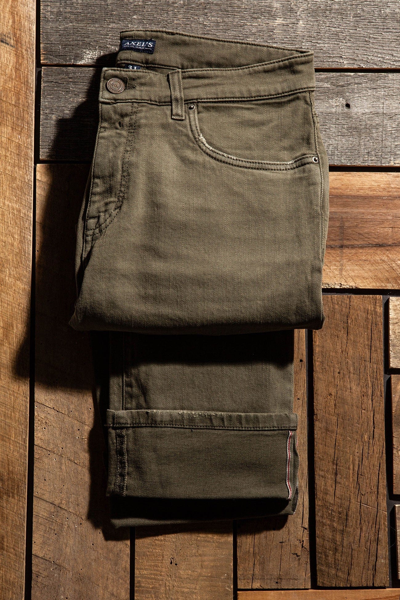 Tucson Selvedge Denim In Army - AXEL'S