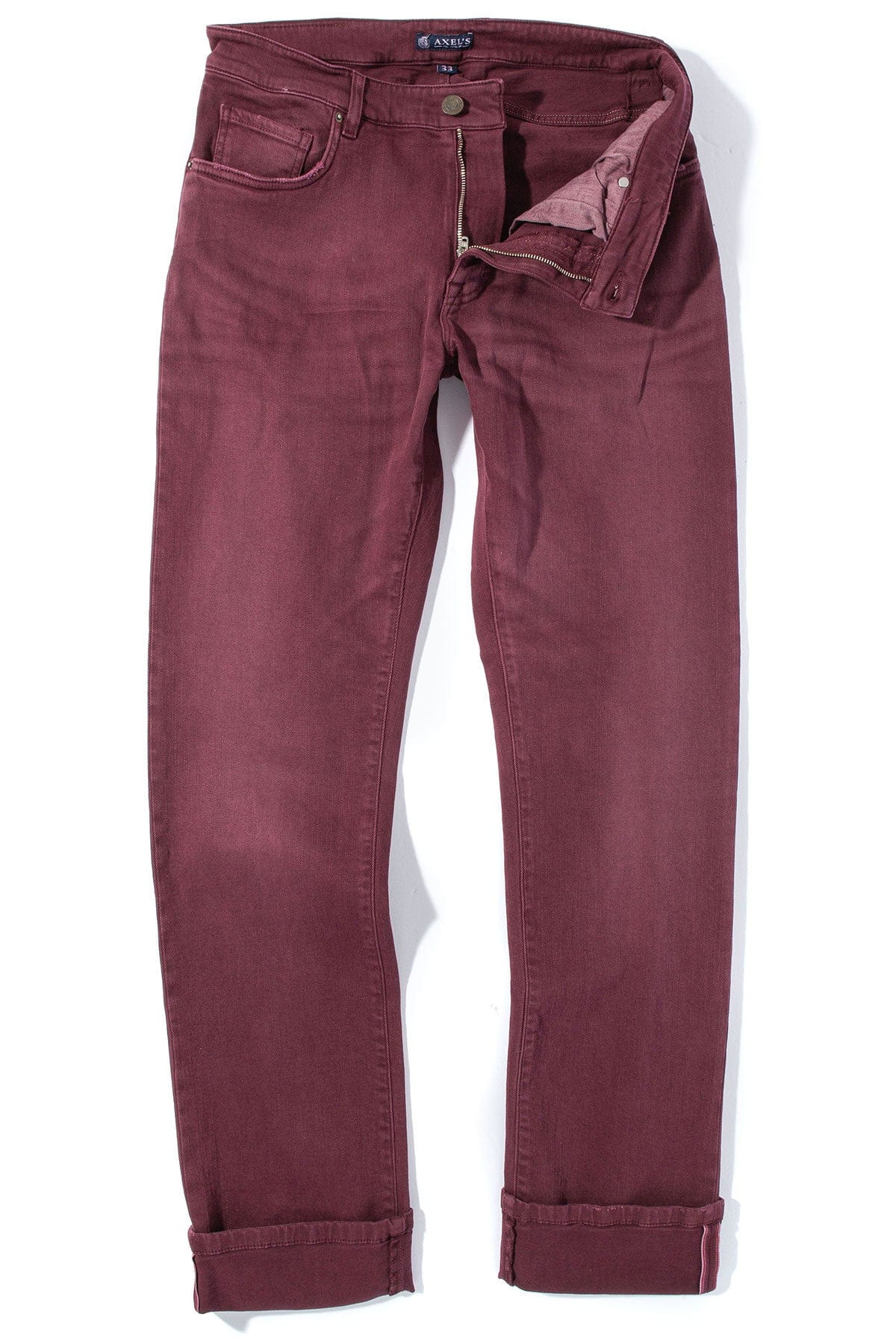 Tucson Selvedge Denim In Bordeaux - AXEL'S