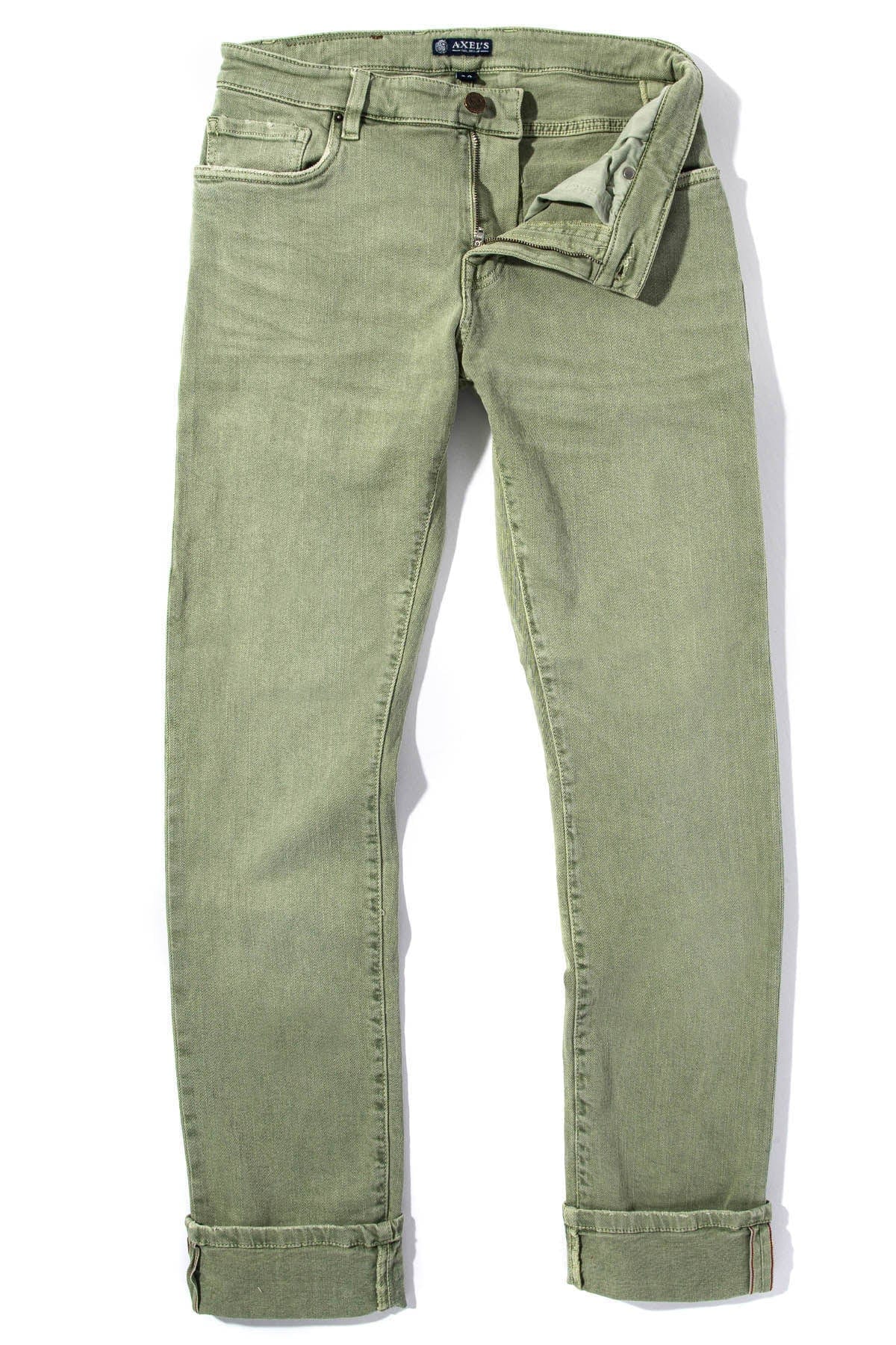 Tucson Selvedge Denim In Menta - AXEL'S