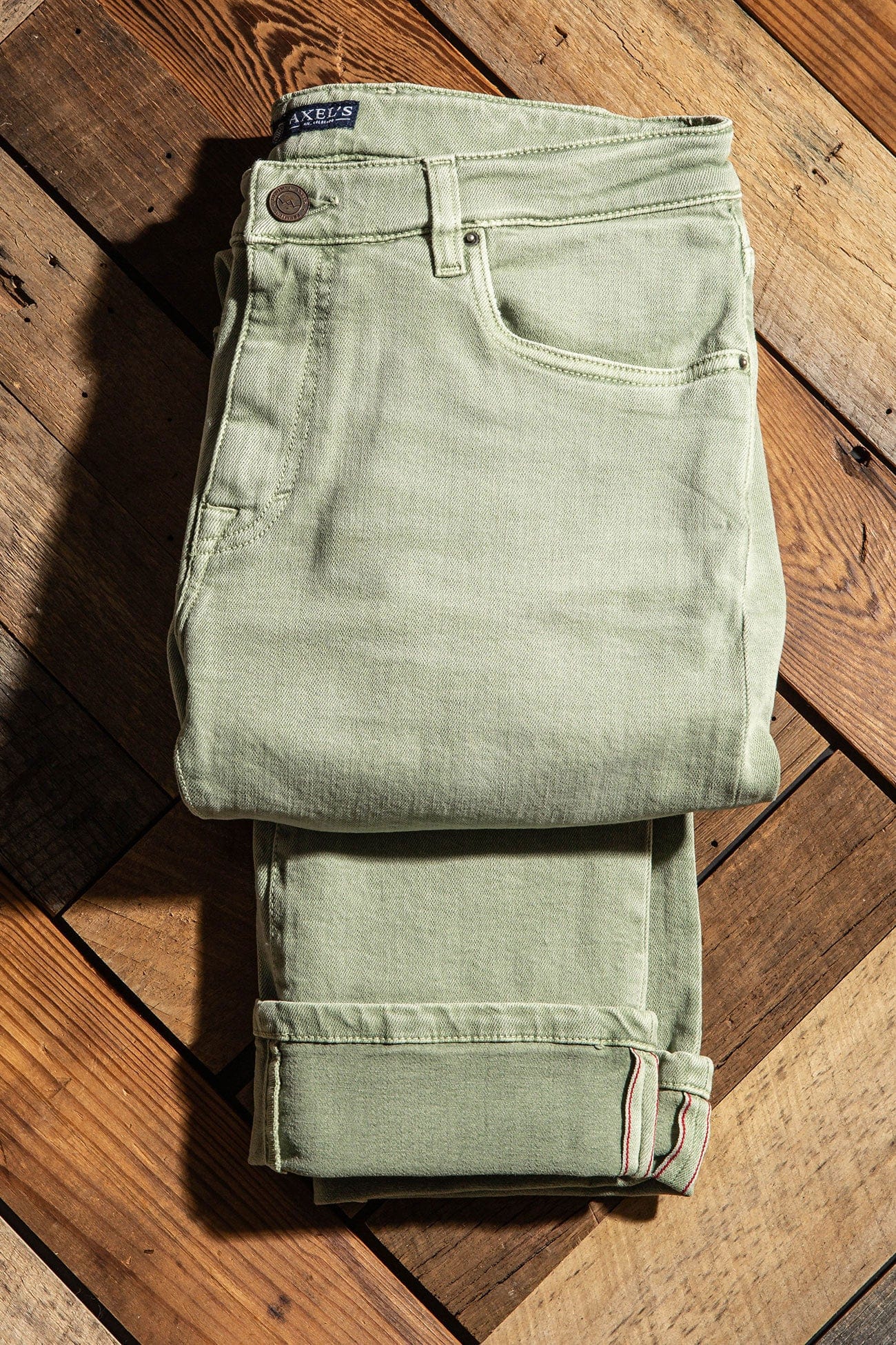 Tucson Selvedge Denim In Menta - AXEL'S