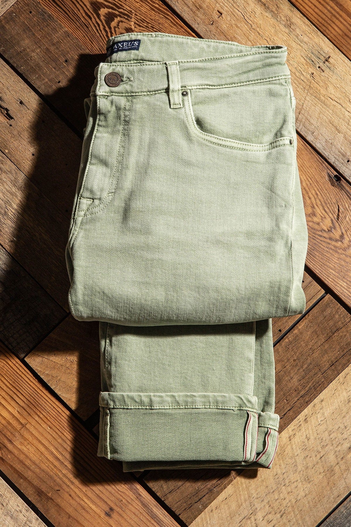 Tucson Selvedge Denim In Menta - AXEL'S