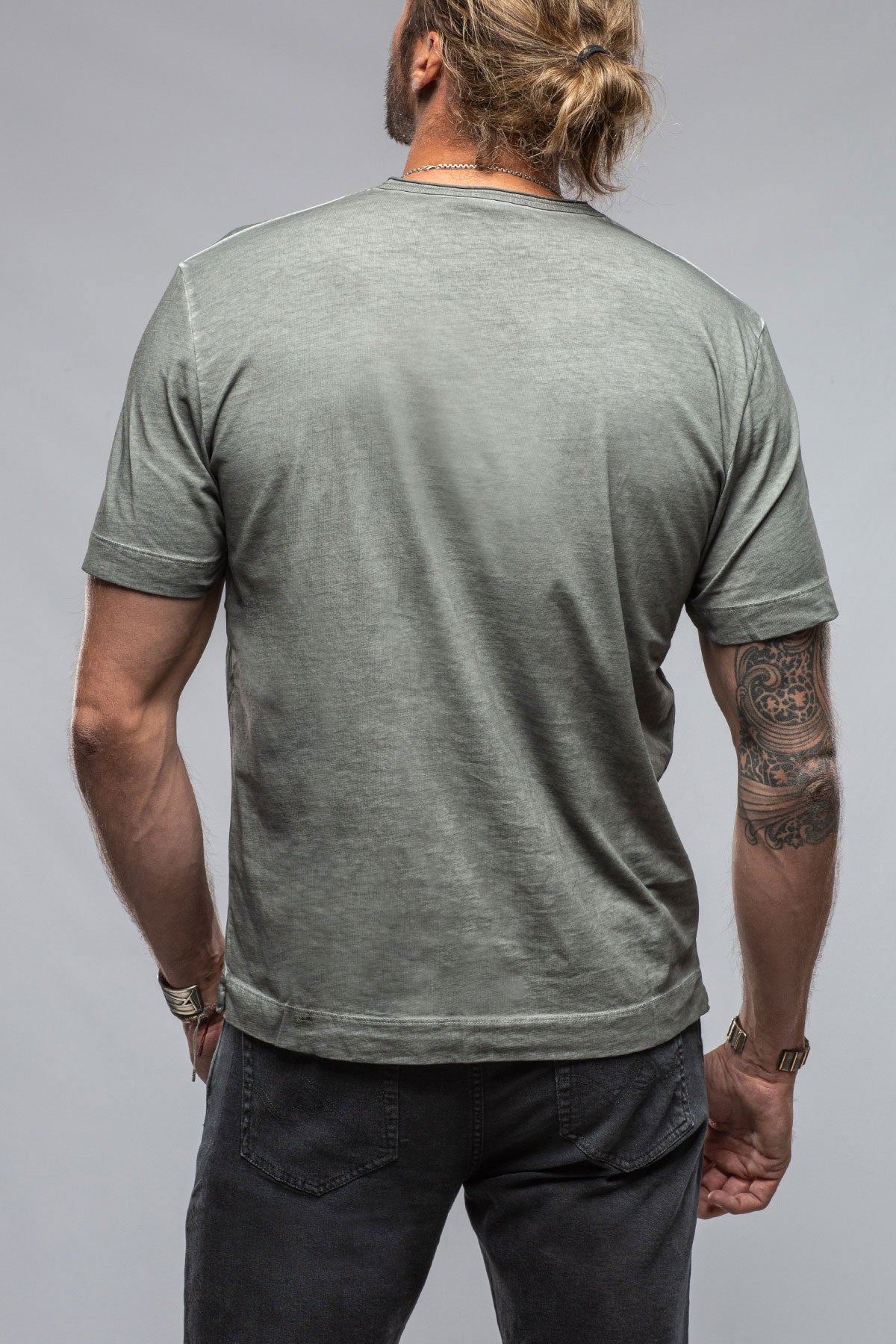 York Crew Neck in Steel Grey | Mens - Shirts - T-Shirts | Gimo's Cotton