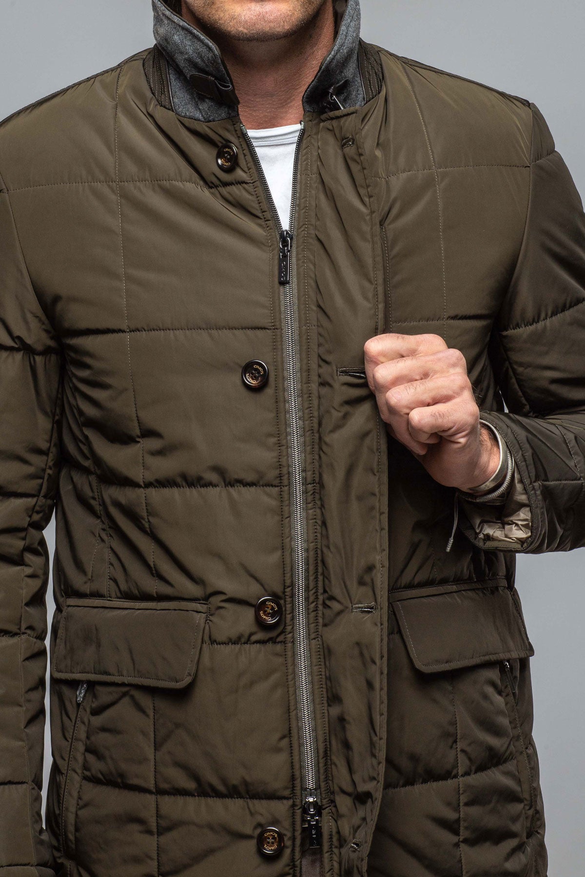 Edison Quilted Jacket In Olive | Warehouse - Mens - Outerwear - Cloth | Gimo's