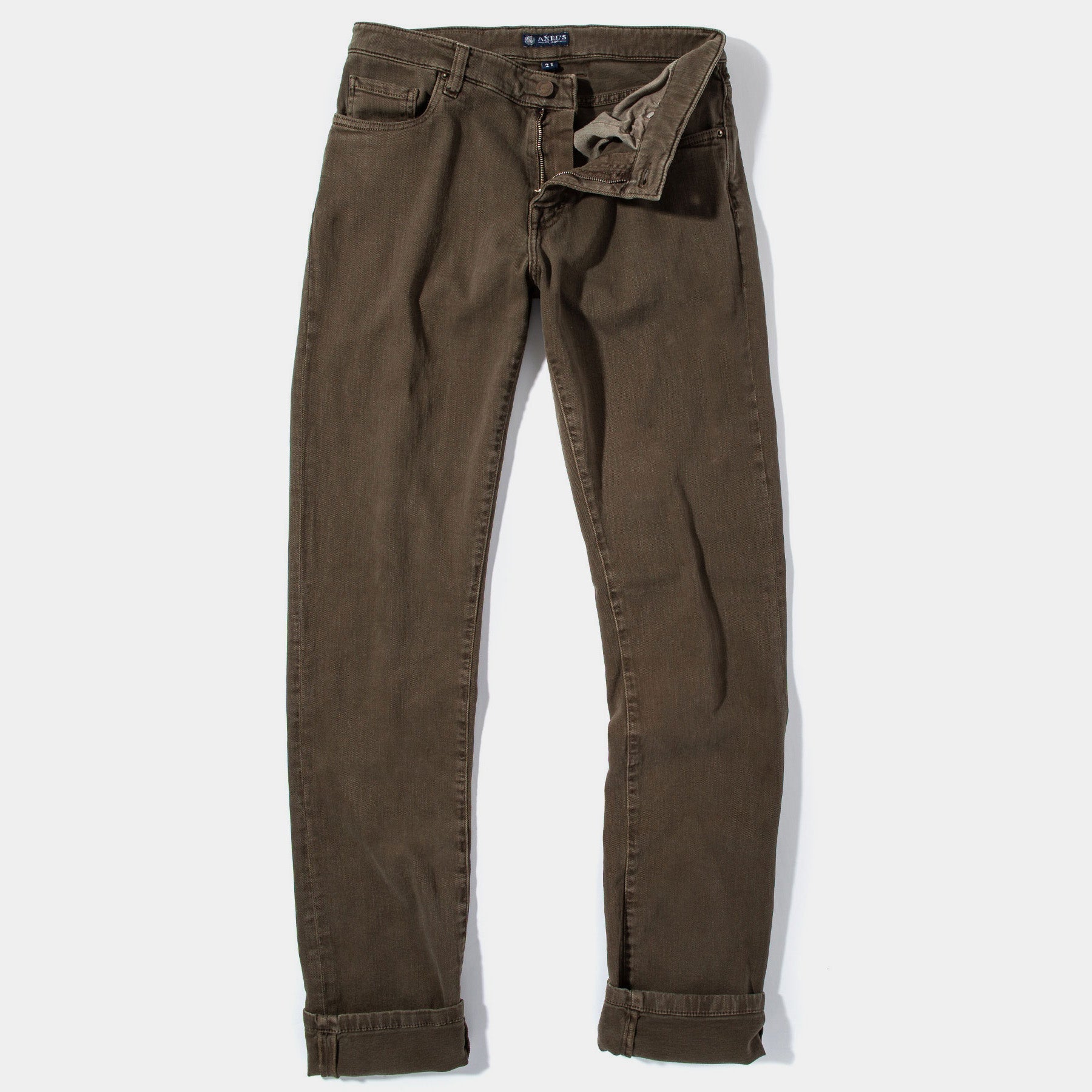 Taos Slim Cotton/Linen Denim in Army | Mens - Pants - 5 Pocket | Axel's Premium Denim