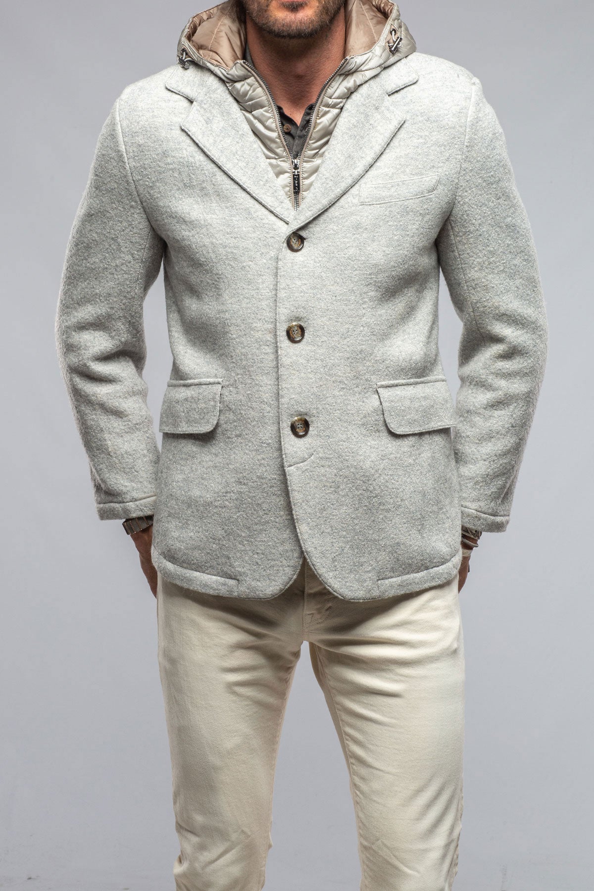 Carmichael Wool/Mohair Jacket In Light Grey | Warehouse - Mens - Outerwear - Cloth | Gimo's