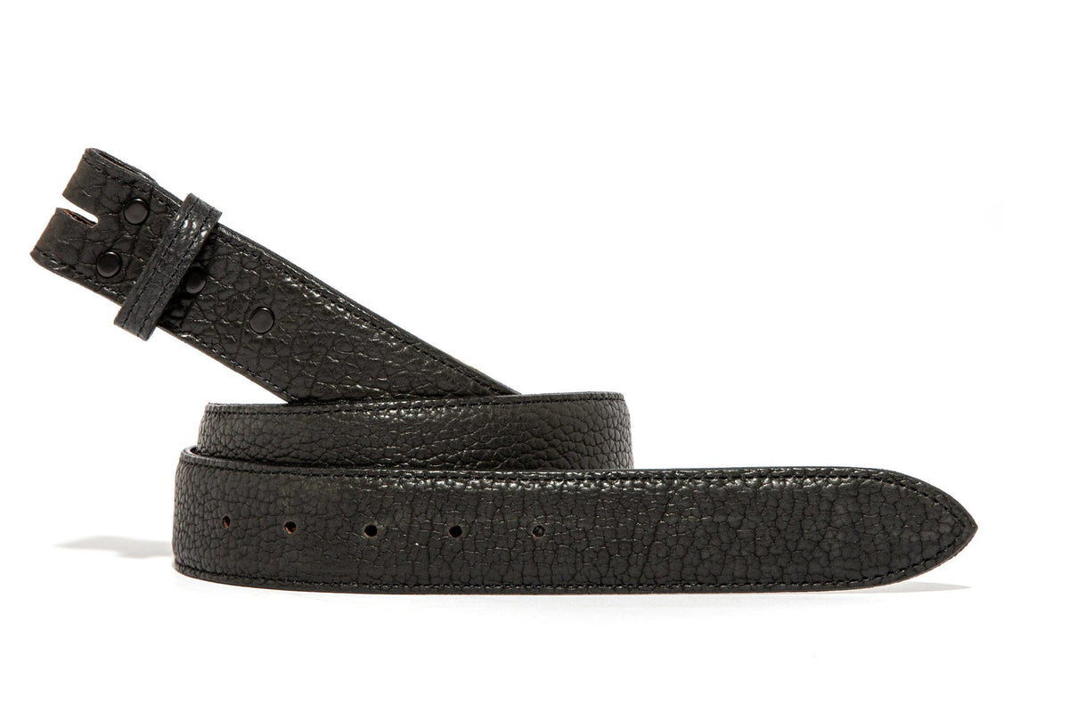 Chacon | Black Bison Matte Strap | Belts And Buckles - Belts