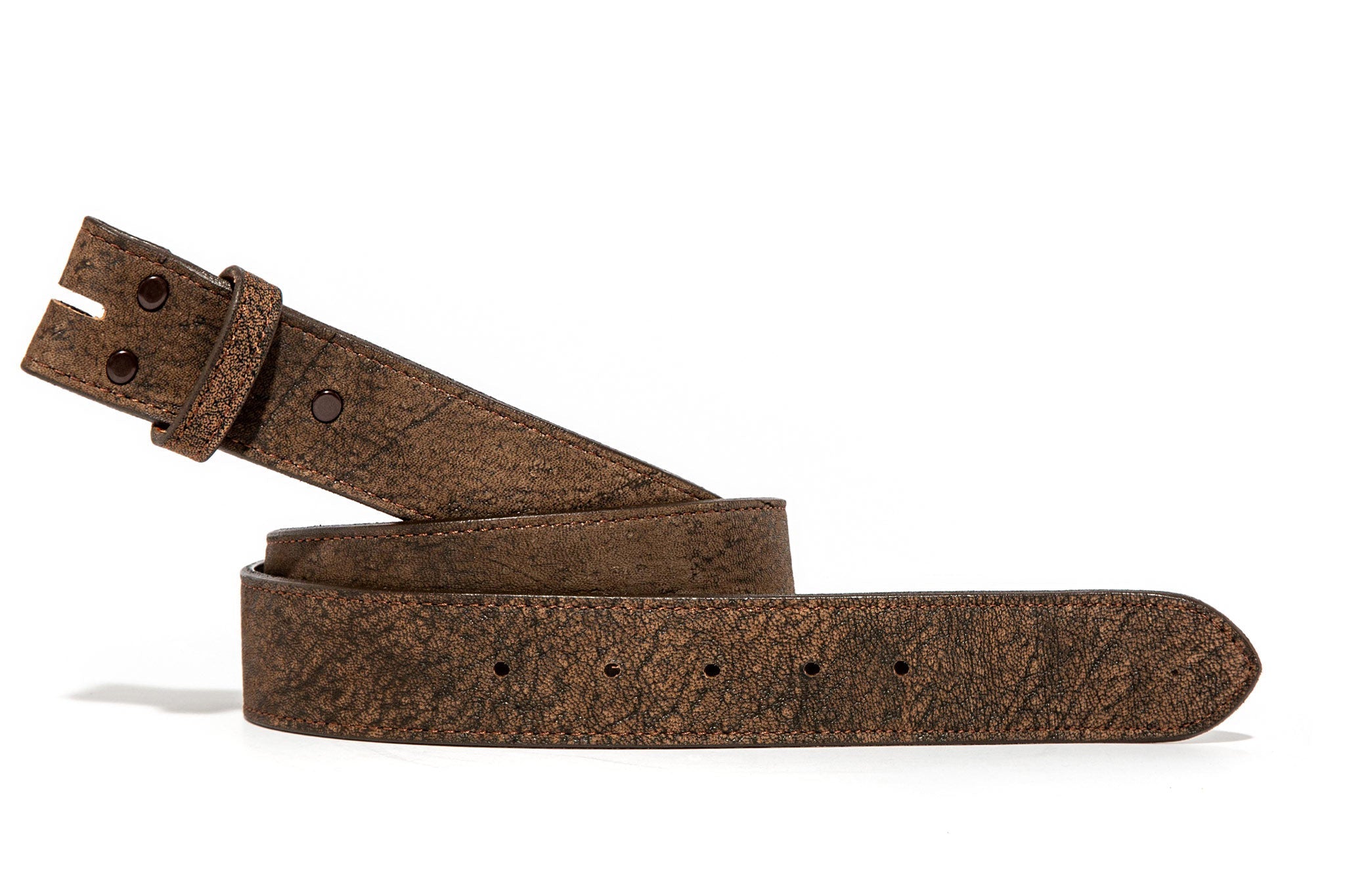 Chacon Chocolate Wildebeest Strap Belts And Buckles - Belts