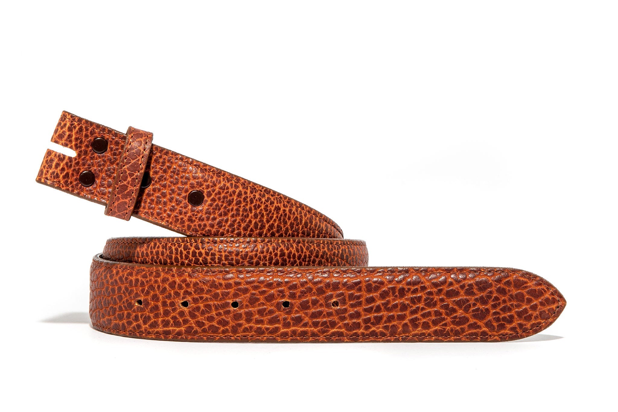 Chacon Cognac Bison Matte Strap Belts And Buckles - Belts