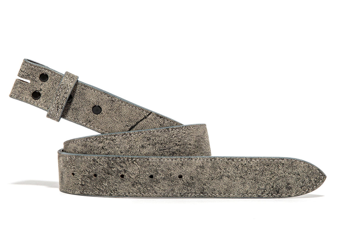 Chacon | Distressed Grey Wildebeest Strap | Belts And Buckles - Belts
