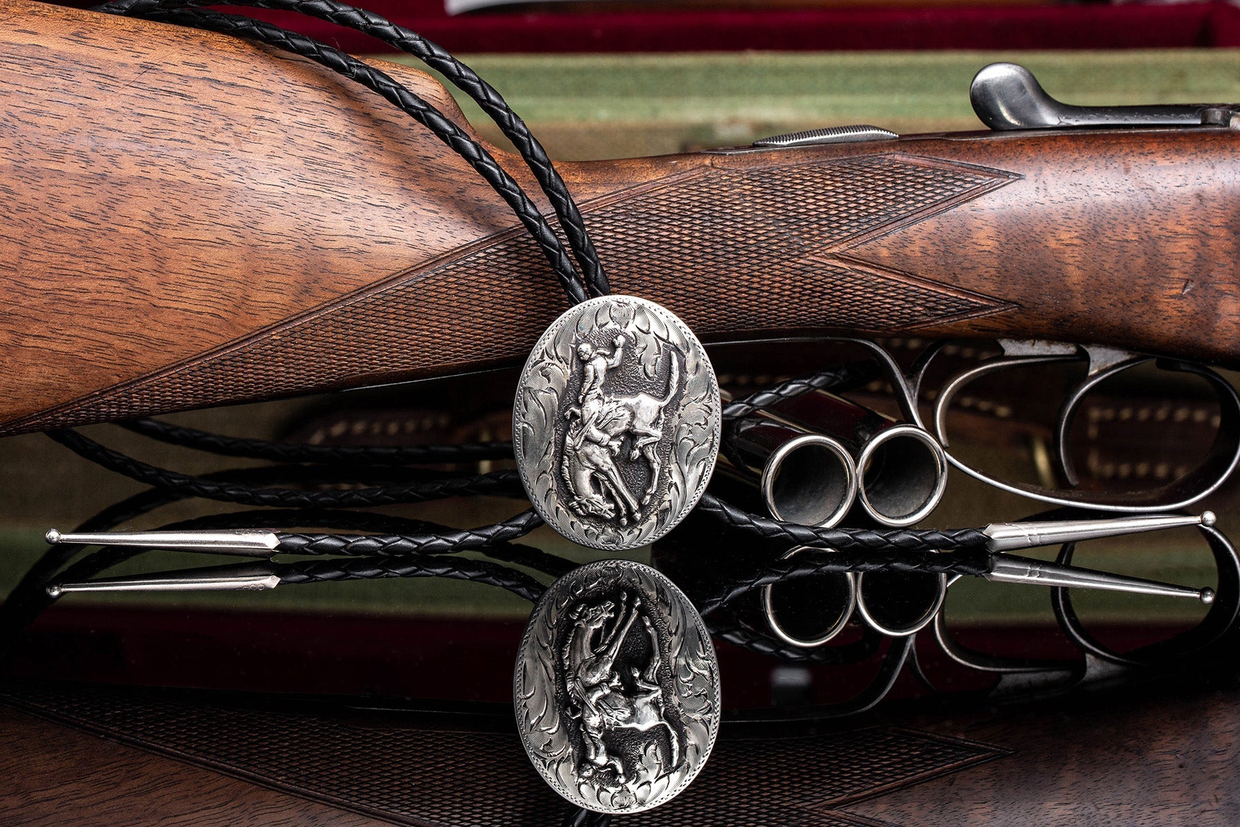 Oval Bronc Rider Bolo Tie - AXEL'S