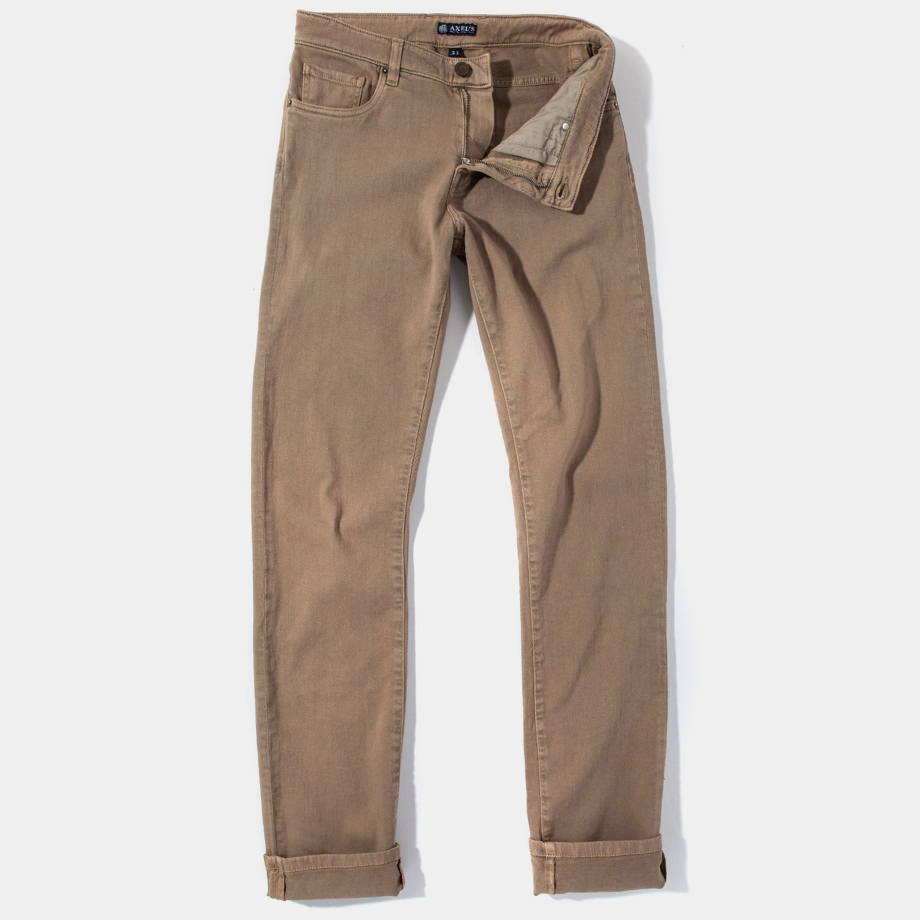 Taos Slim Cotton/Linen Denim in Tortora | Mens - Pants - 5 Pocket | Axel's Premium Denim
