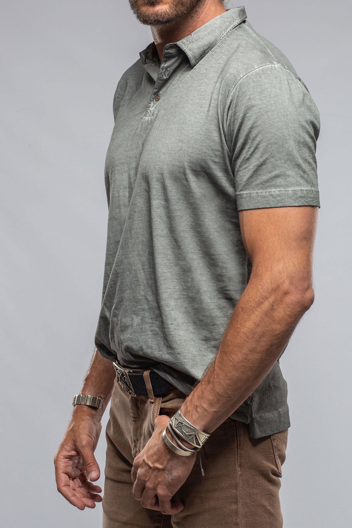 Soho Polo in Steel Grey | Mens - Shirts - Polos | Gimo's Cotton