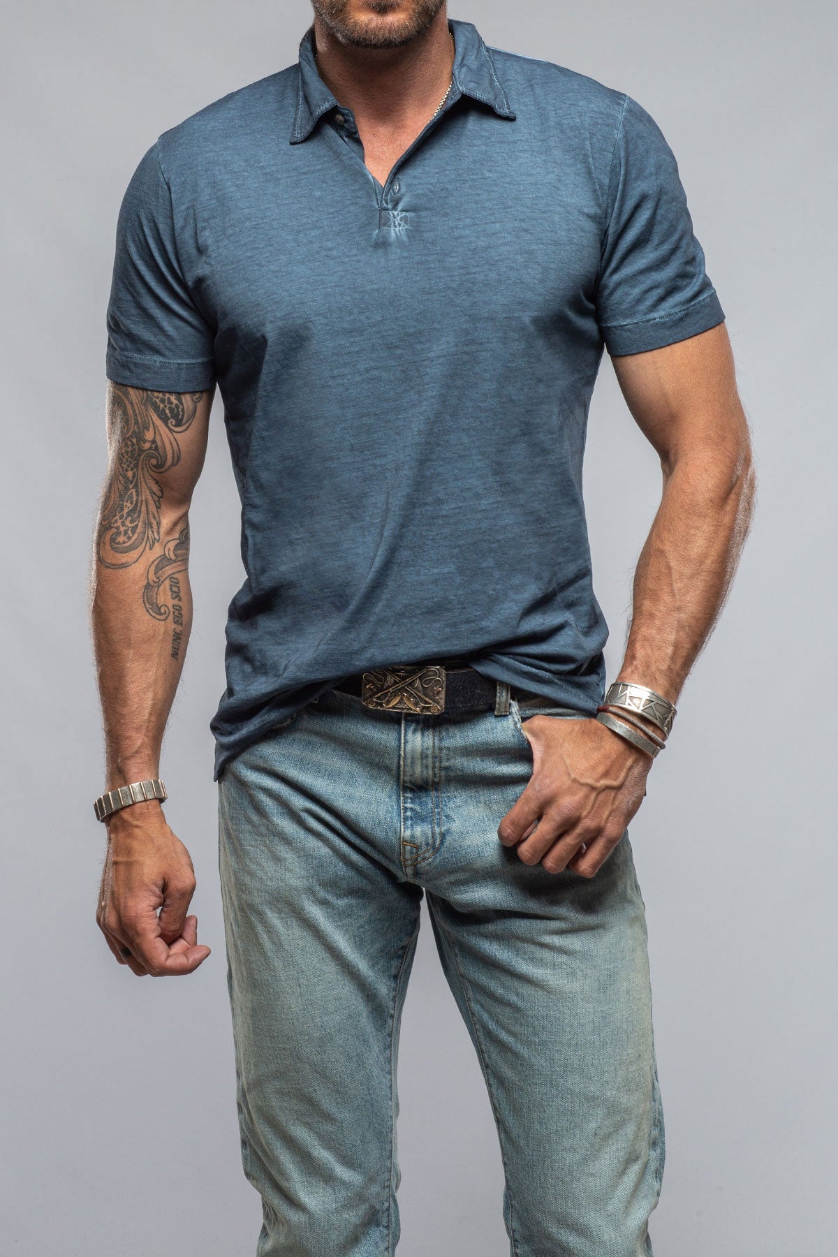 Soho Polo in Midnight Blue | Mens - Shirts - Polos | Gimo's Cotton