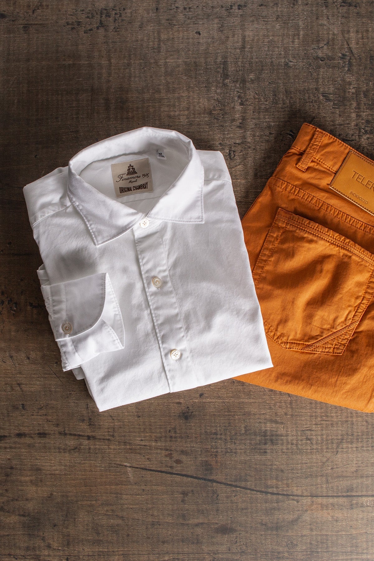 Dragones Chambrey In White | Mens - Shirts - Dress | Finamore Napoli