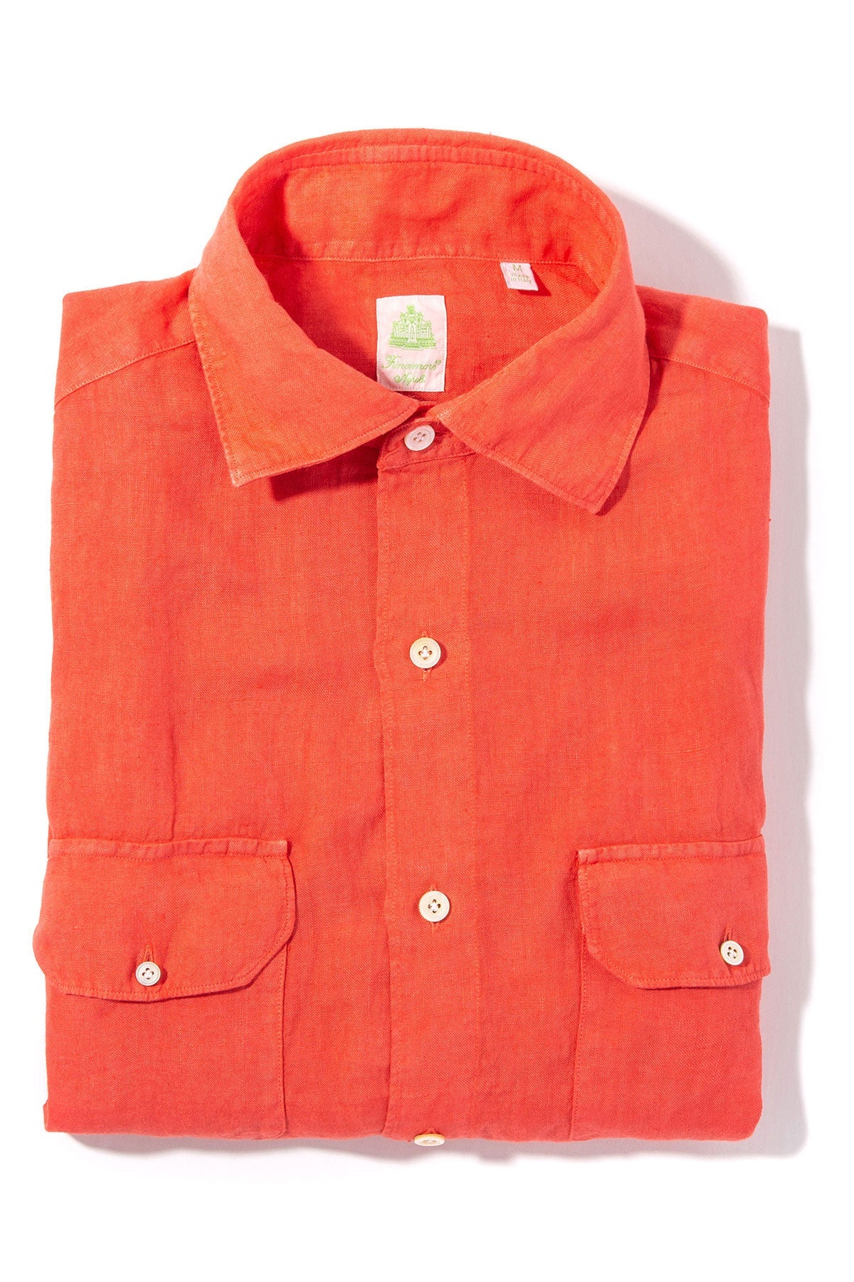 Finamore Napoli | Otztal 2 Pocket Shirt In Red | Mens - Shirts - Dress