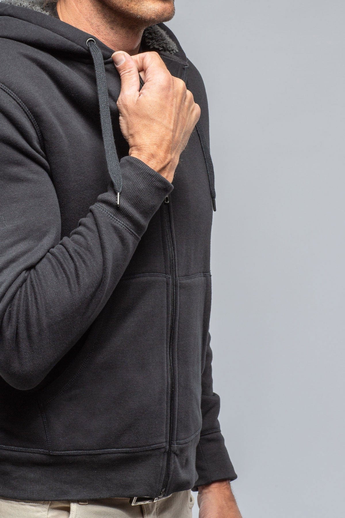 Bodie Sherpa Hoodie in Black - AXEL'S