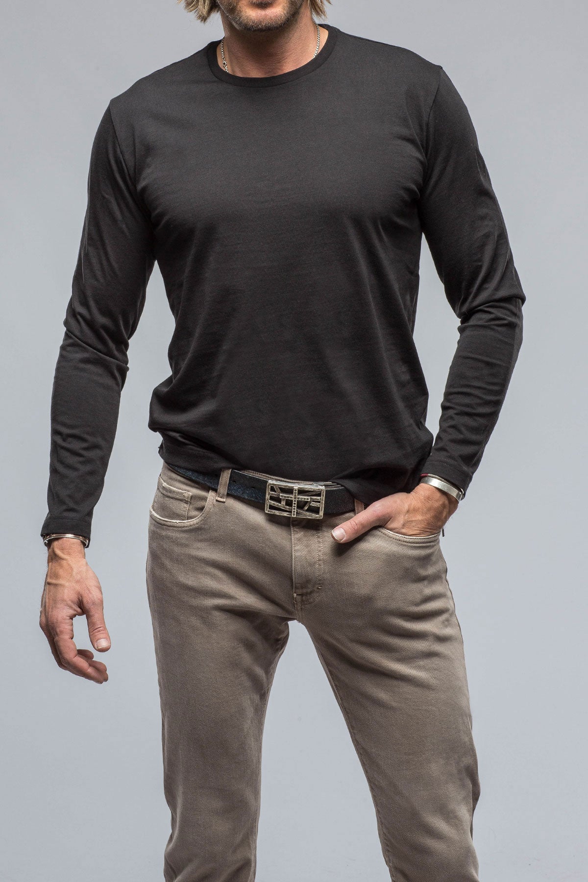Georg Roth | Brea LS Crew in Black | Mens - Shirts - T-Shirts