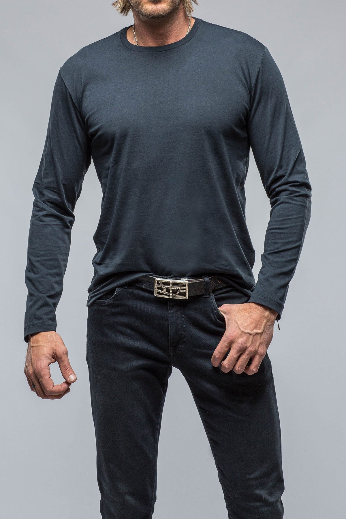 Georg Roth | Brea LS Crew in Navy | Mens - Shirts - T-Shirts
