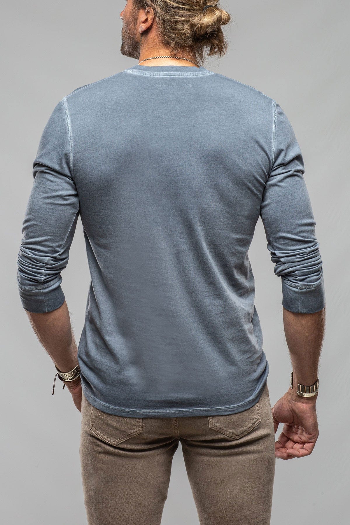 Coronado Cotton LS Henley in Capri Blue - AXEL'S