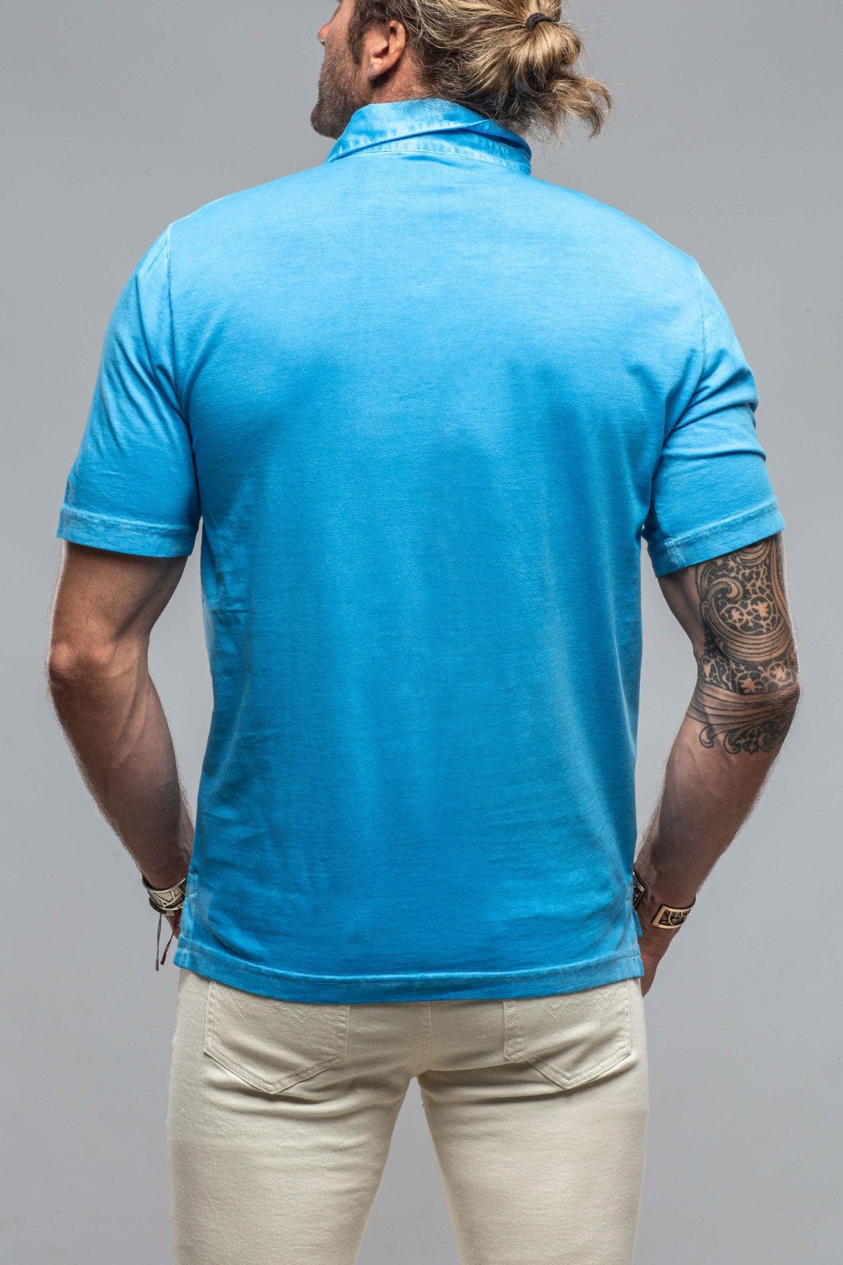 Cruz Cotton Polo in Blue Lagoon - AXEL'S