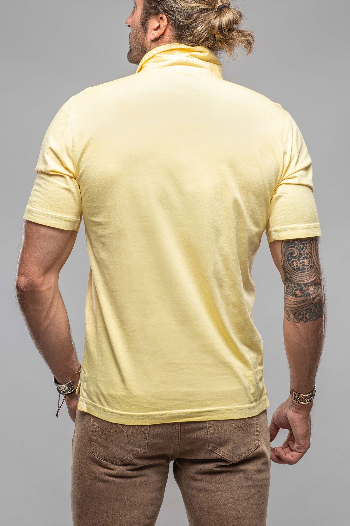 Georg Roth | Cruz Cotton Polo in Yellow | Mens - Shirts - Polos