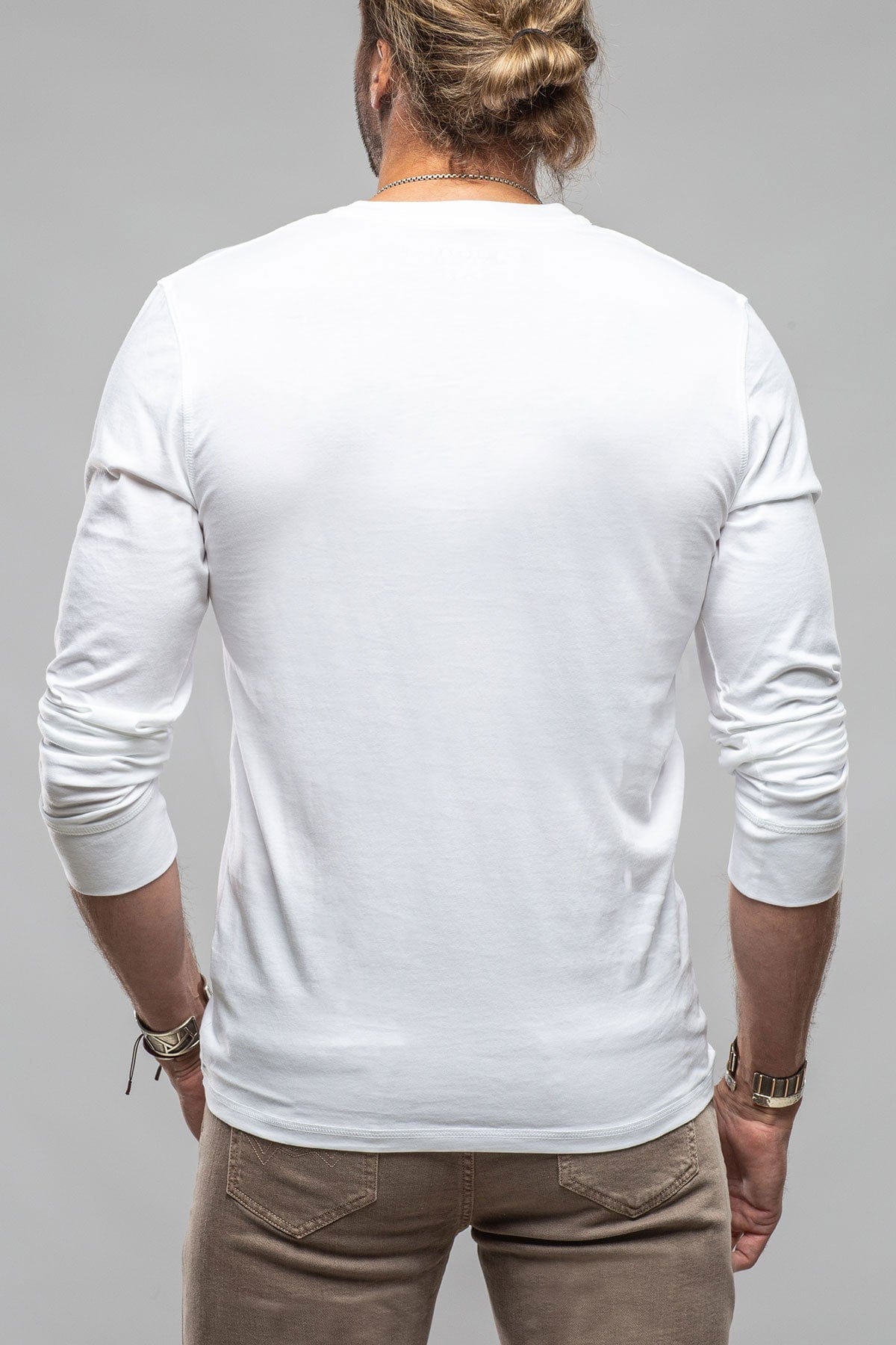 Coronado Cotton LS Henley in White - AXEL'S