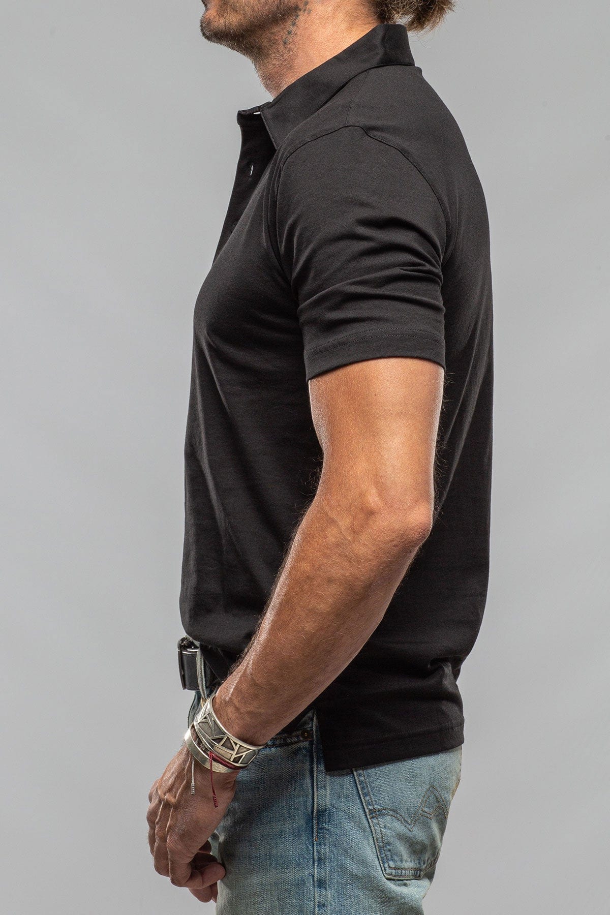 Cruz Cotton Polo in Black - AXEL'S