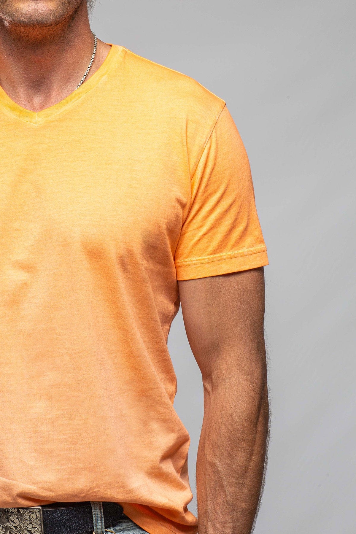 Siena Cotton V Neck In Orange - AXEL'S
