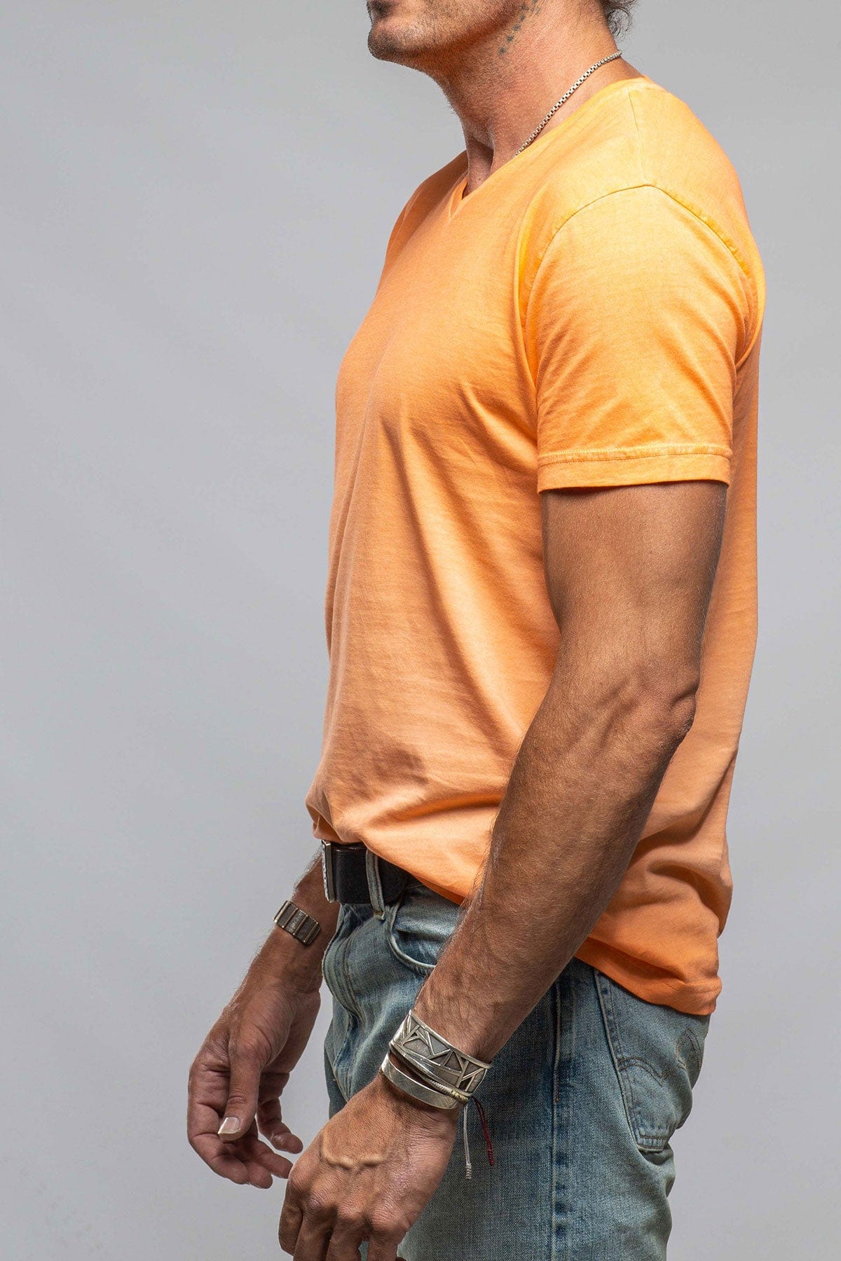 Siena Cotton V Neck In Orange - AXEL'S