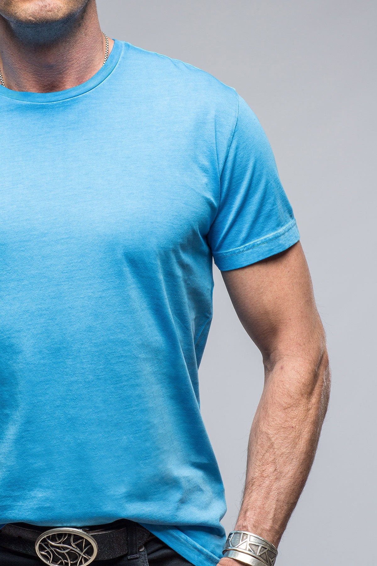 Georg Roth | Pismo Cotton Tee In Blue Lagoon | Mens - Shirts - T-Shirts