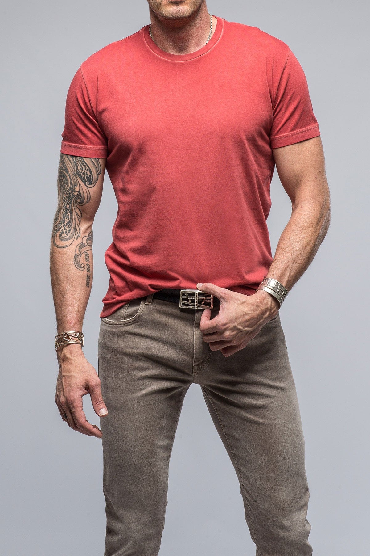 Pismo Cotton Tee In Brick - AXEL'S