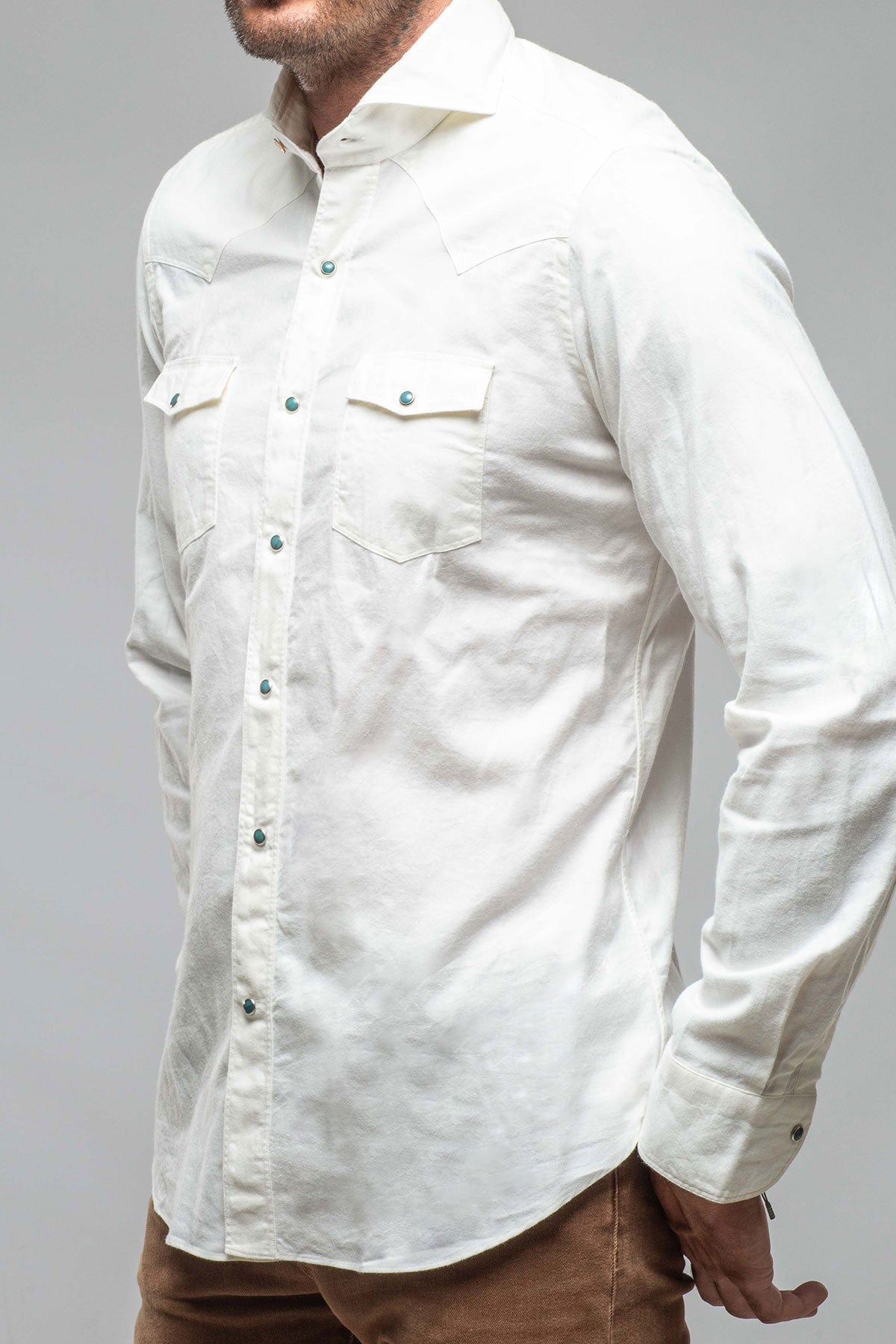 Giannetto Portofino | Wayne Western w/Turquoise Snaps | Mens - Shirts - Outpost