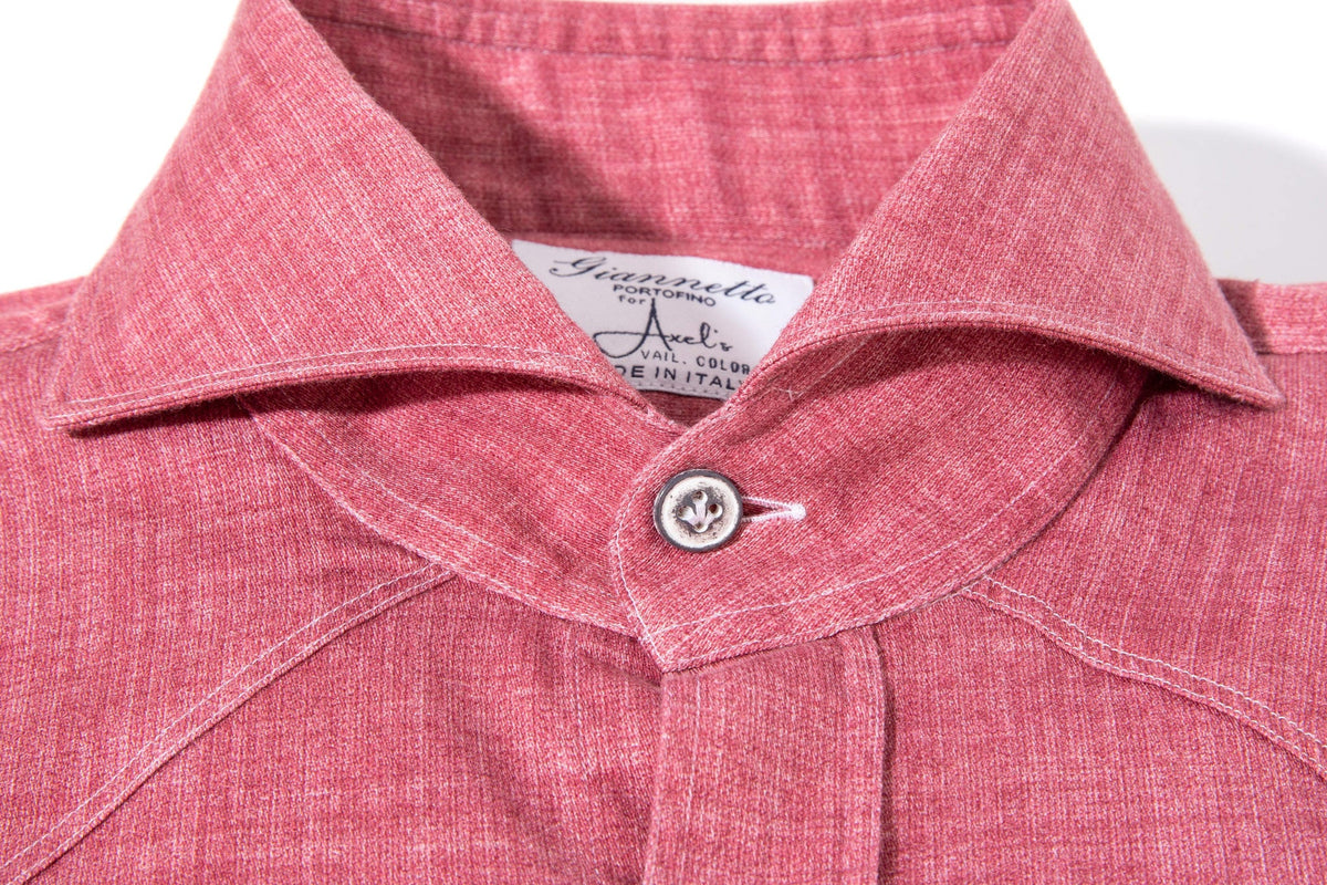 Giannetto Portofino | Wyatt Western Snap Shirt Cranberry | Mens - Shirts - Outpost