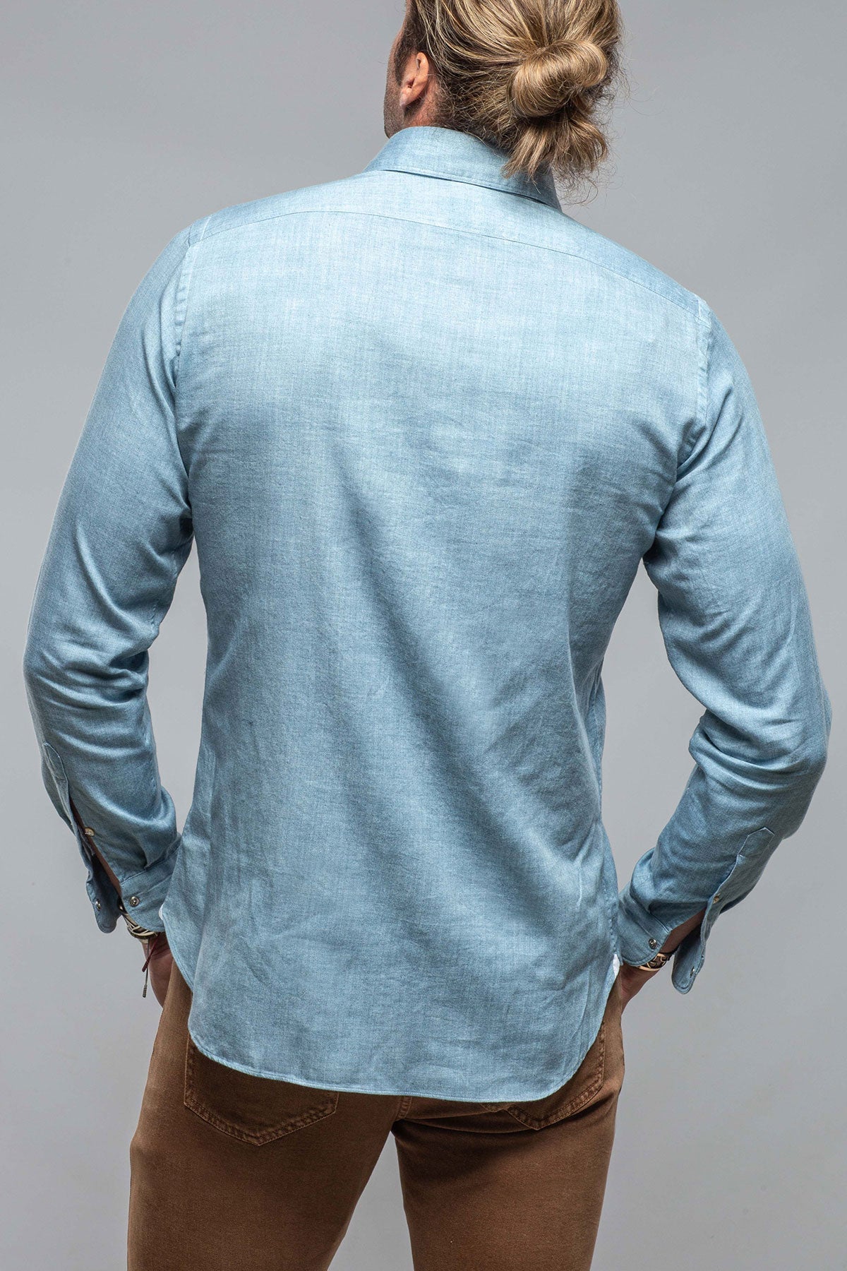 Giannetto Portofino | Wyatt Western Snap Shirt In Light Blue | Mens - Shirts - Outpost