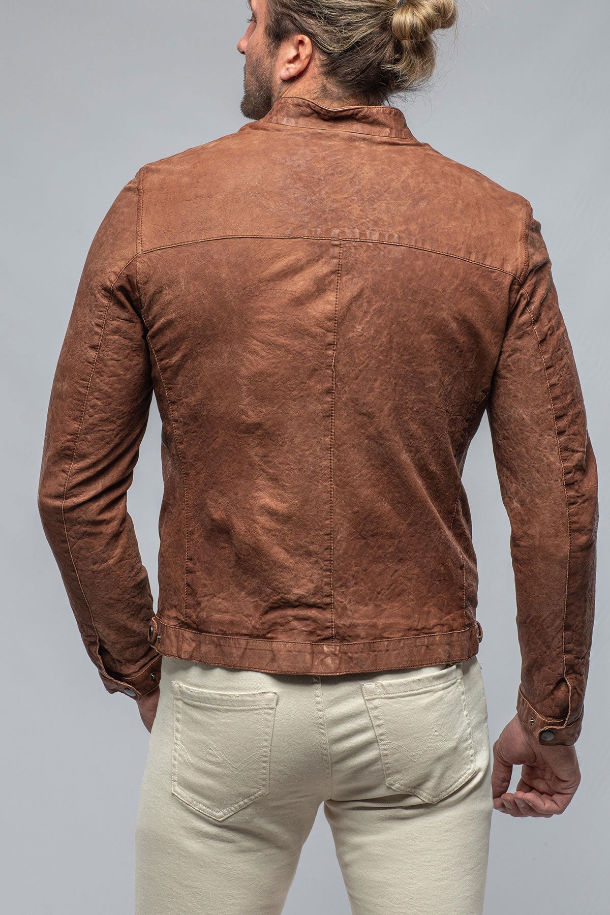 Gimo's | Cherto Waxed Moto In Cognac | Mens - Outerwear - Leather