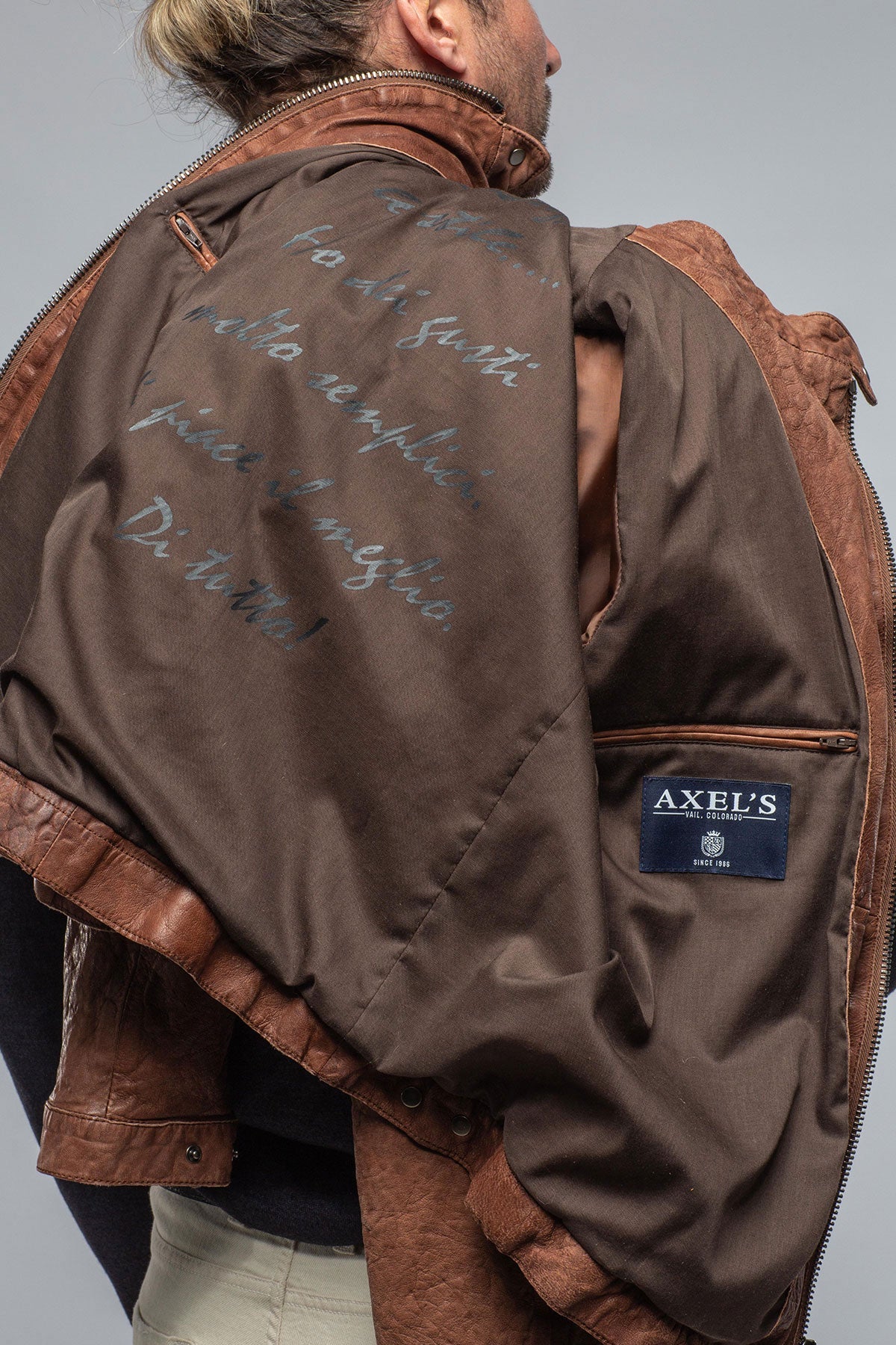 Gimo's | Cherto Waxed Moto In Cognac | Mens - Outerwear - Leather