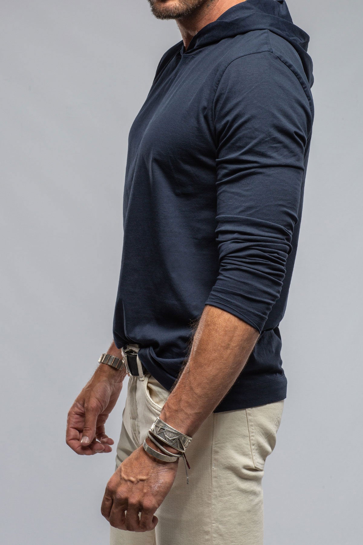 Gimo's Cotton Ventura Hooded Tee in Navy Mens - Shirts - T-Shirts