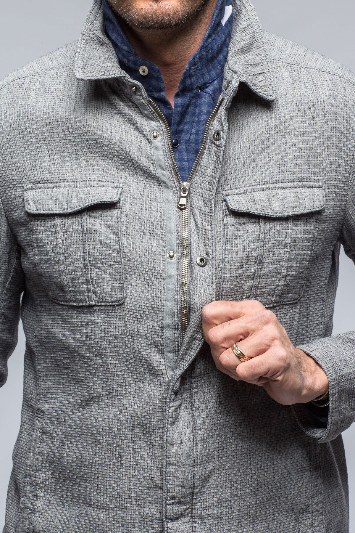 Gimo's Davos Cotton/Linen Shirt Jacket Warehouse - Mens - Outerwear - Cloth