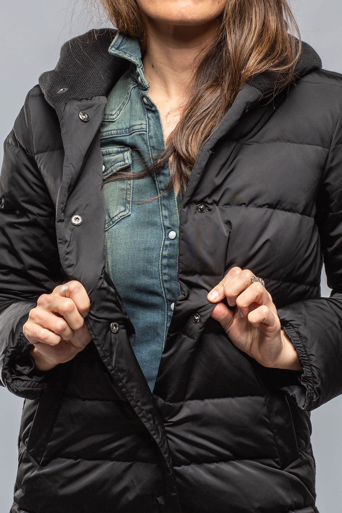 Gimo's | Marana Hybrid Goose Down Coat in Black | Warehouse - Ladies - Outerwear - Cloth