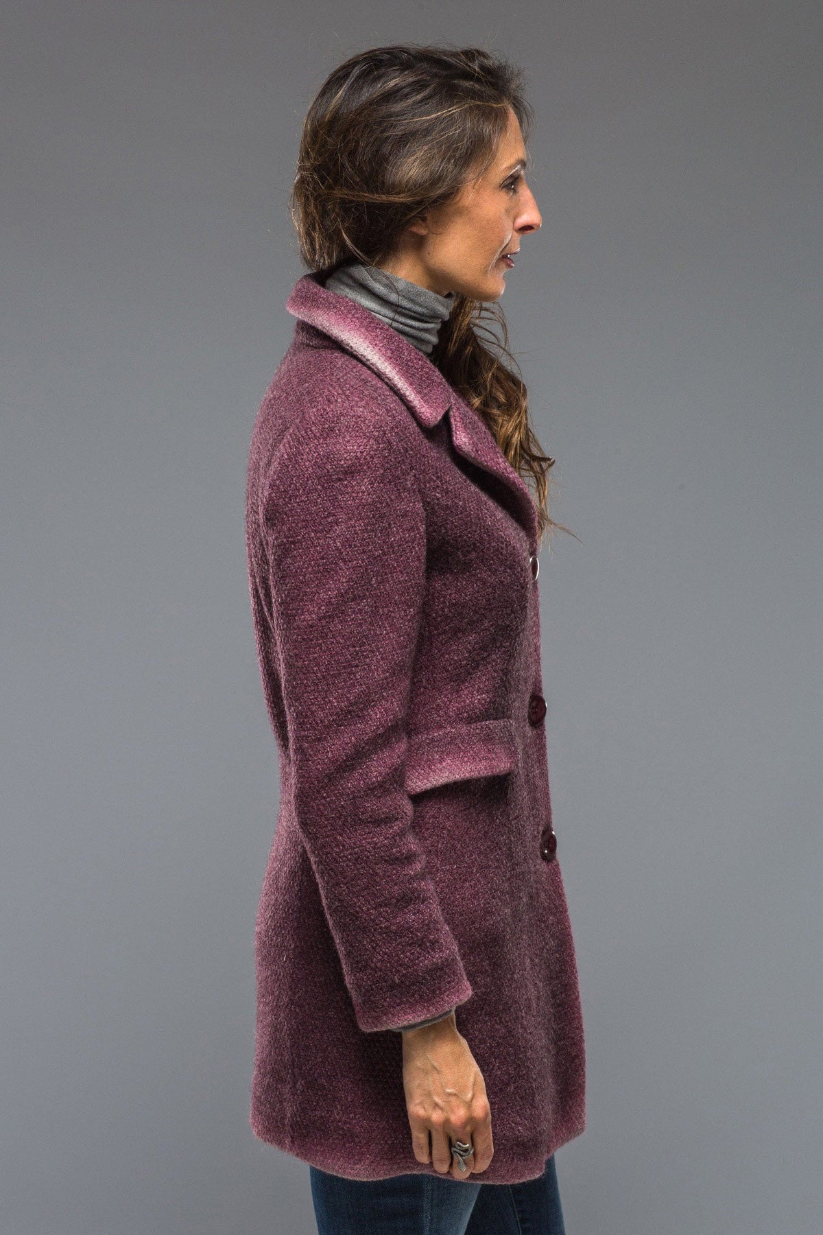 Gimo's | Poppy Long Garment Dyed Coat In Berry | Warehouse - Ladies - Outerwear - Cloth