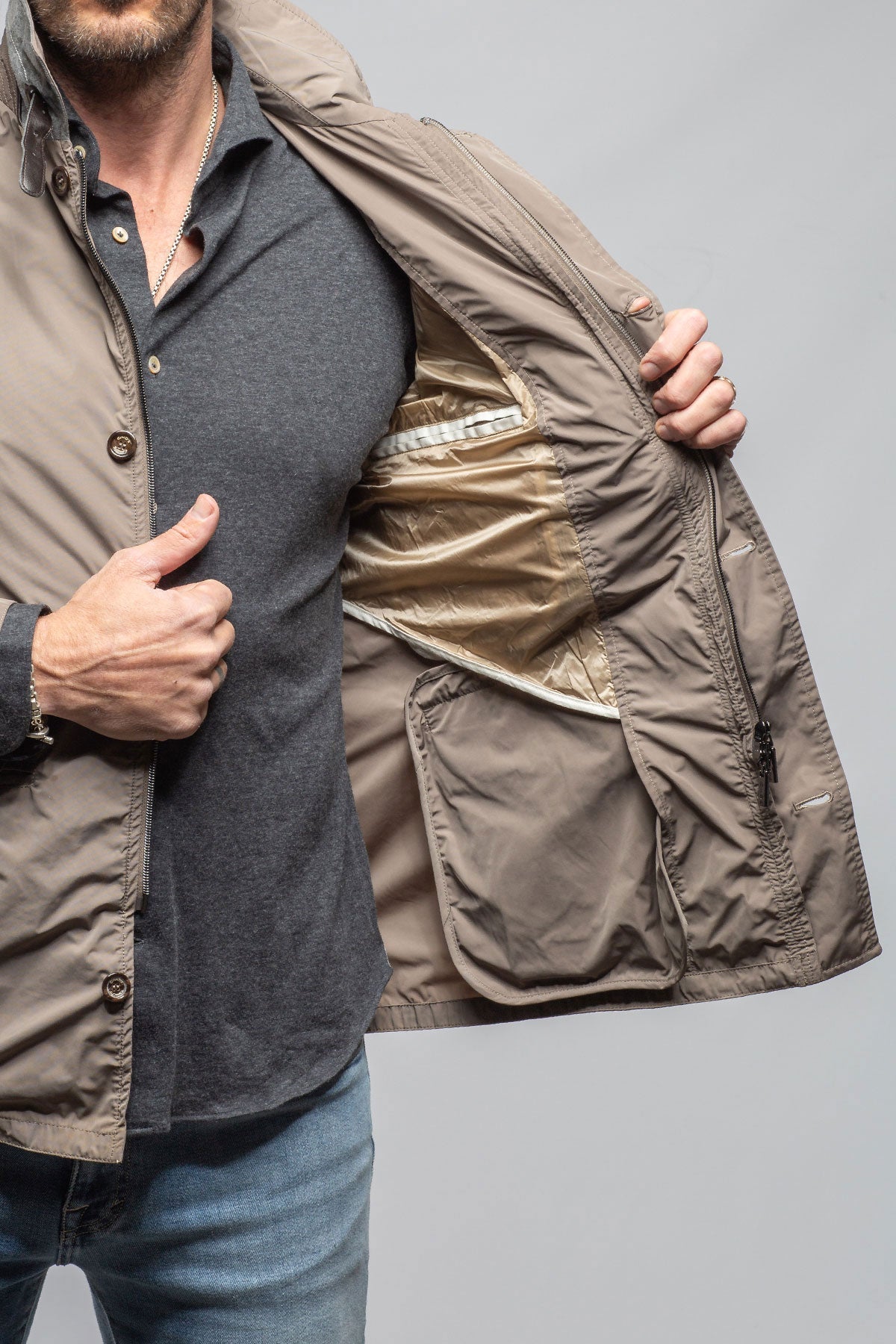 Gimo's | Shanahan Lightweight Jacket In Tan | Warehouse - Mens - Outerwear - Cloth