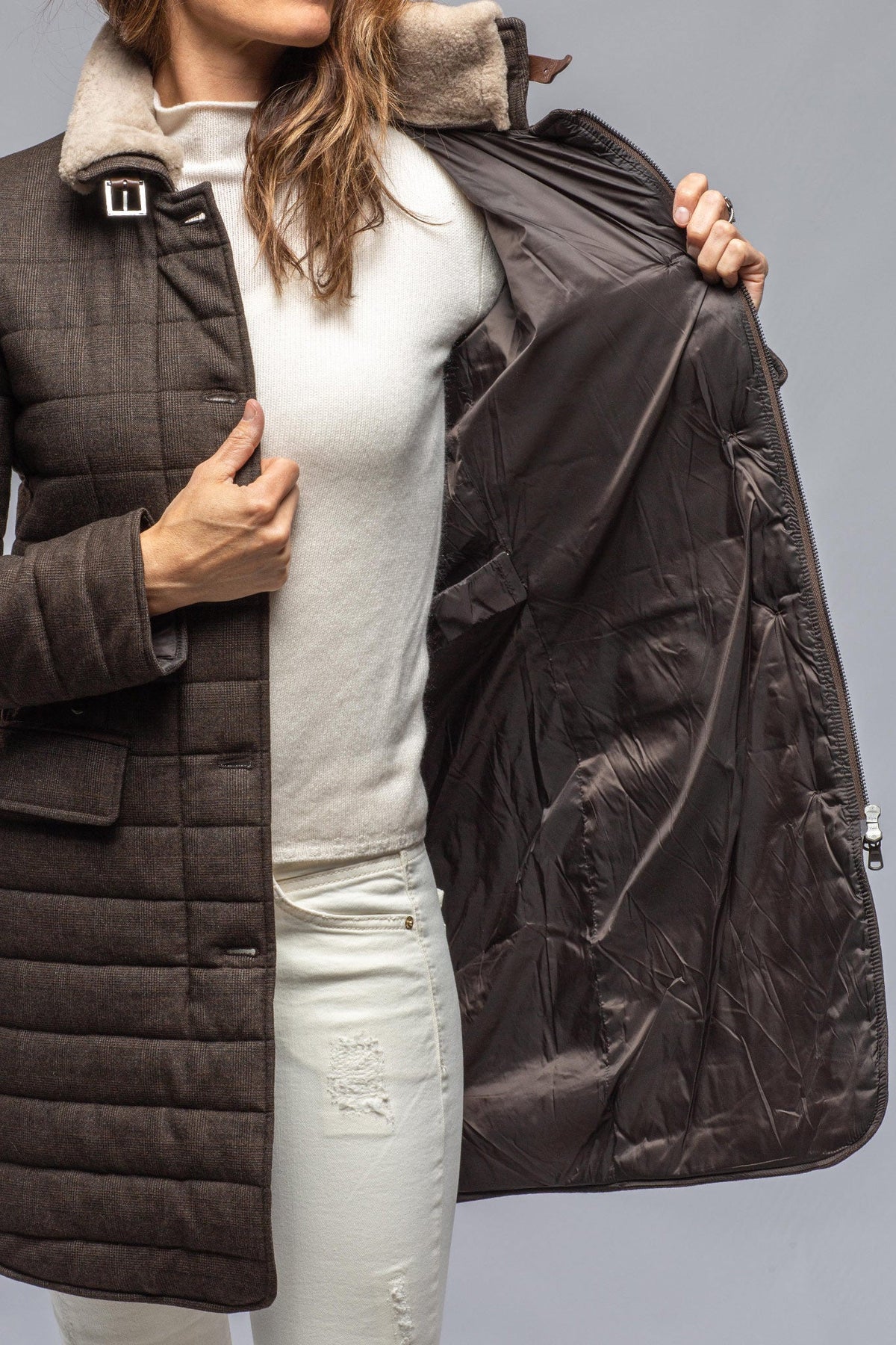 Gimo's | Tailored Après Jacket In Brown | Warehouse - Ladies - Outerwear - Cloth